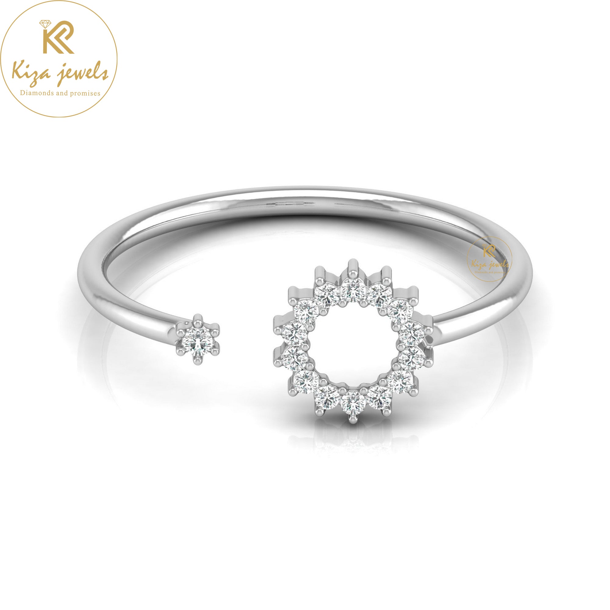 0.08 TDW Round Cut Minimalist Diamond Ring