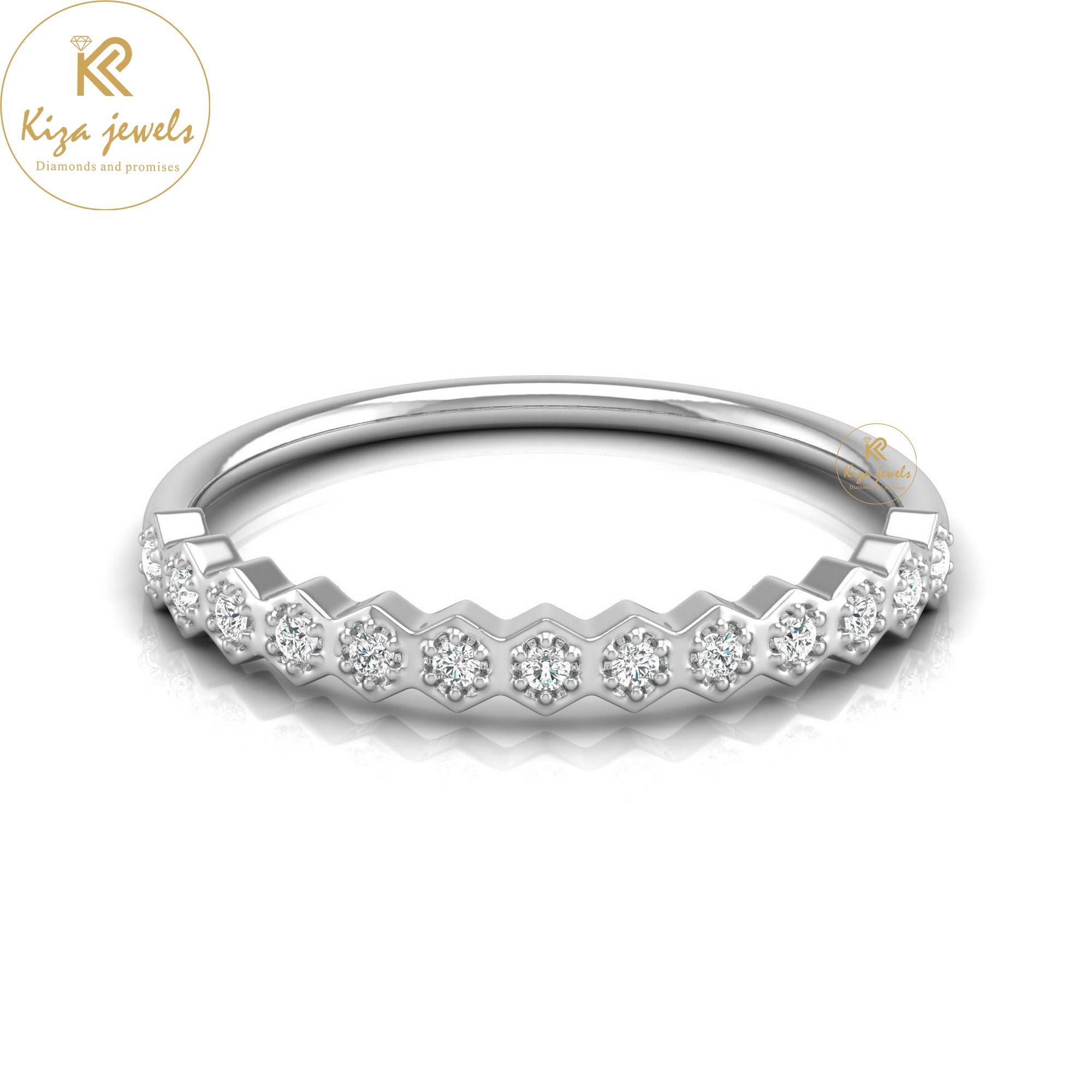 0.08 TDW Round Cut Minimalist Diamond Ring