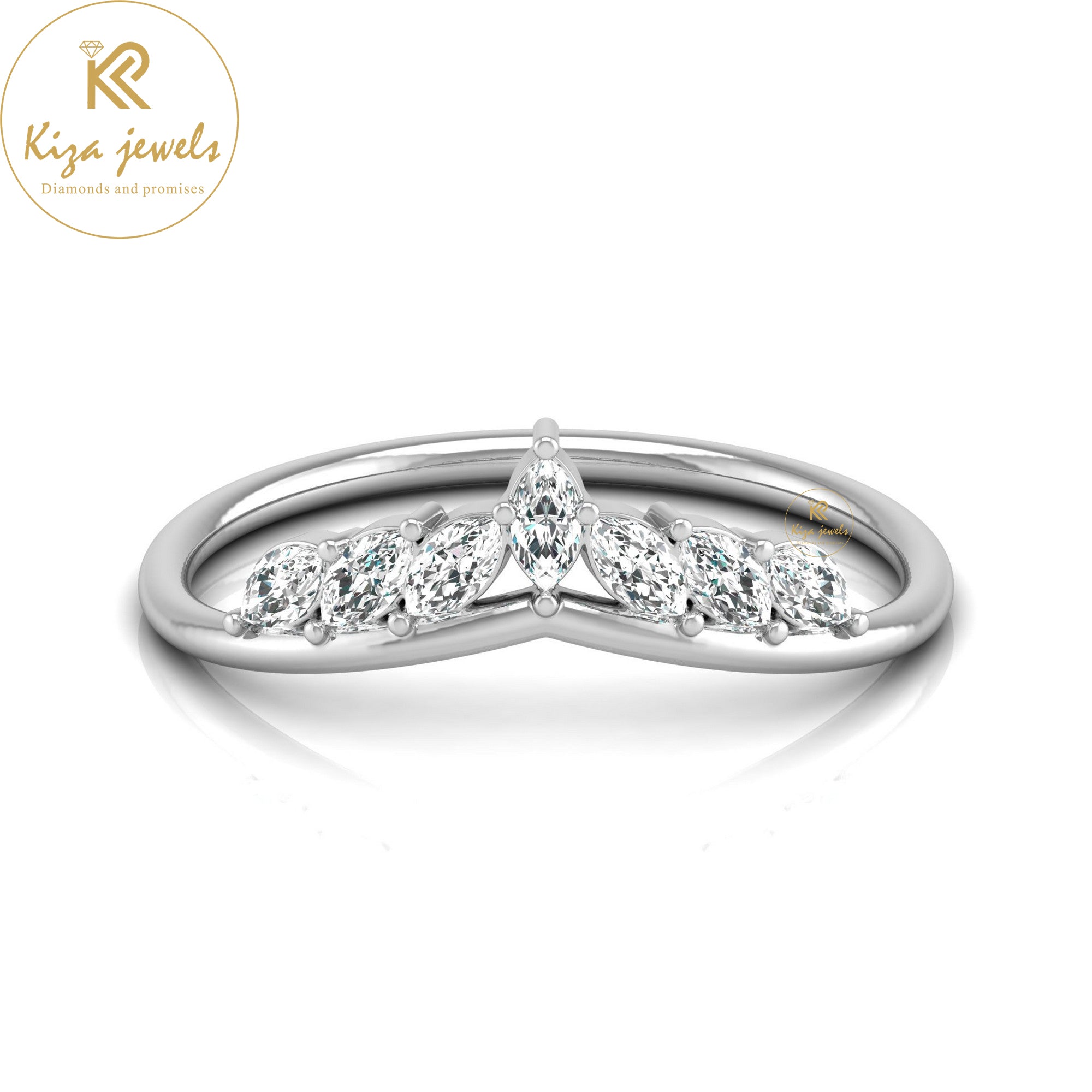 0.25 TDW Marquise Cut Minimalist Diamond Ring