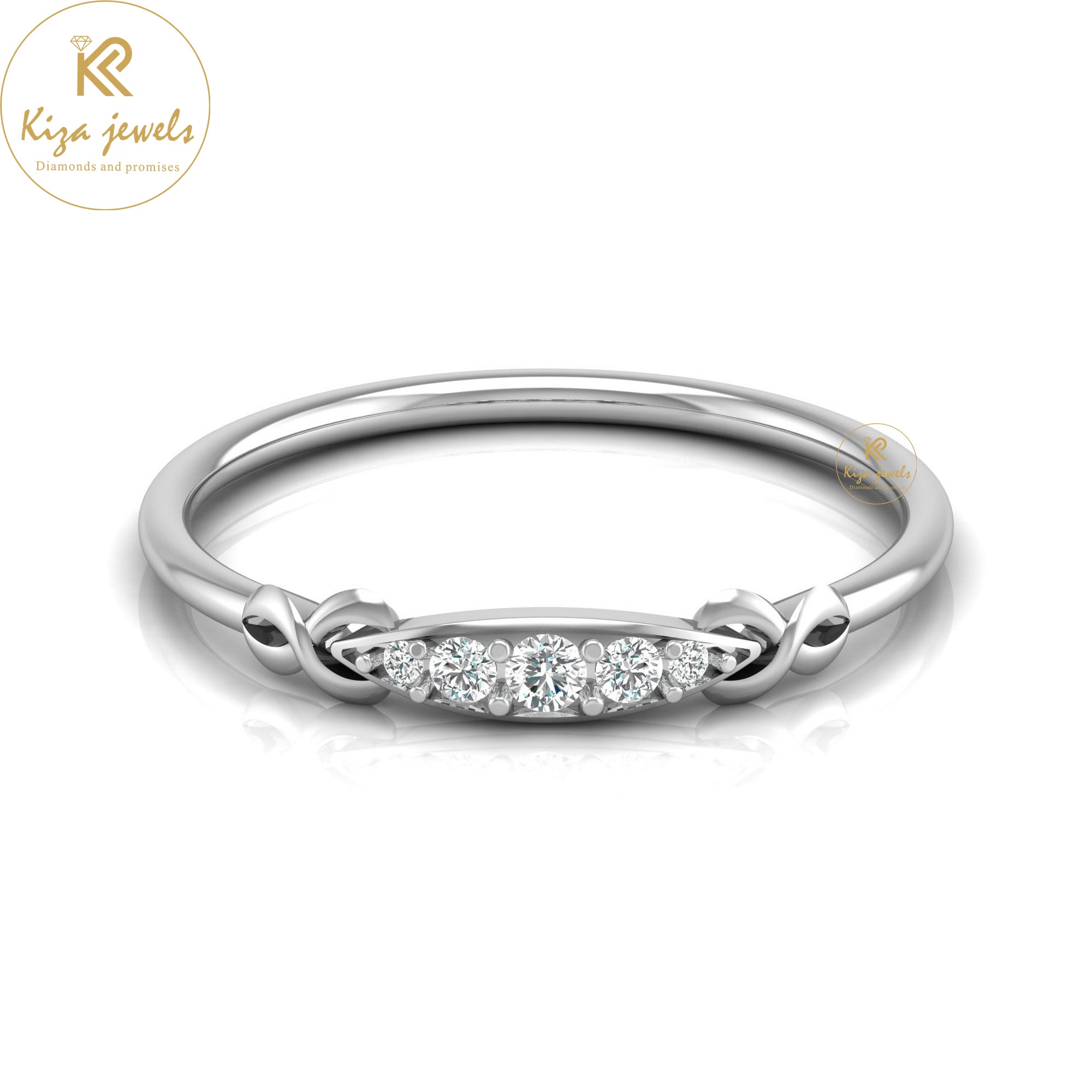 0.08 TDW Round Cut Minimalist Diamond Ring