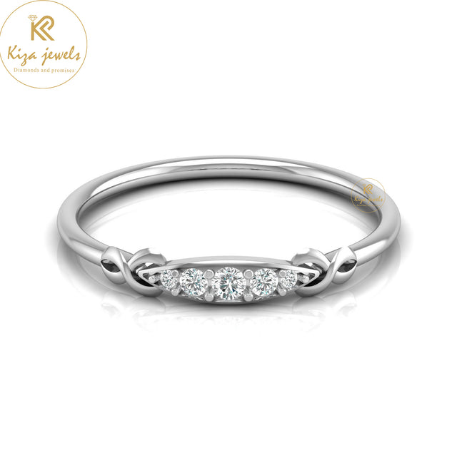 0.08 TDW Round Cut Minimalist Diamond Ring
