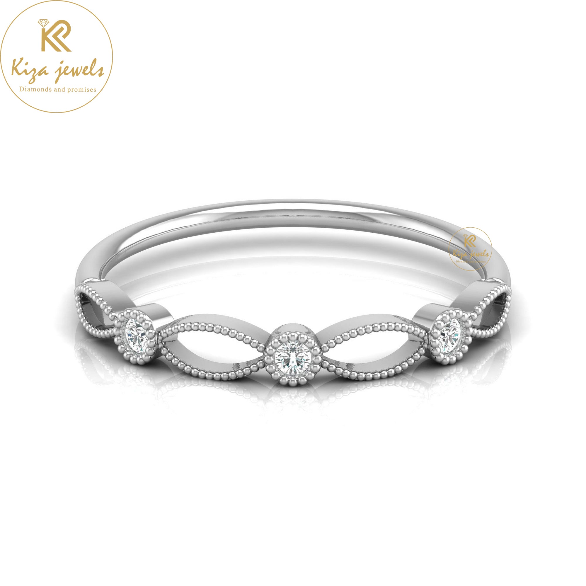 0.06 TDW Round Cut Minimalist Diamond Ring