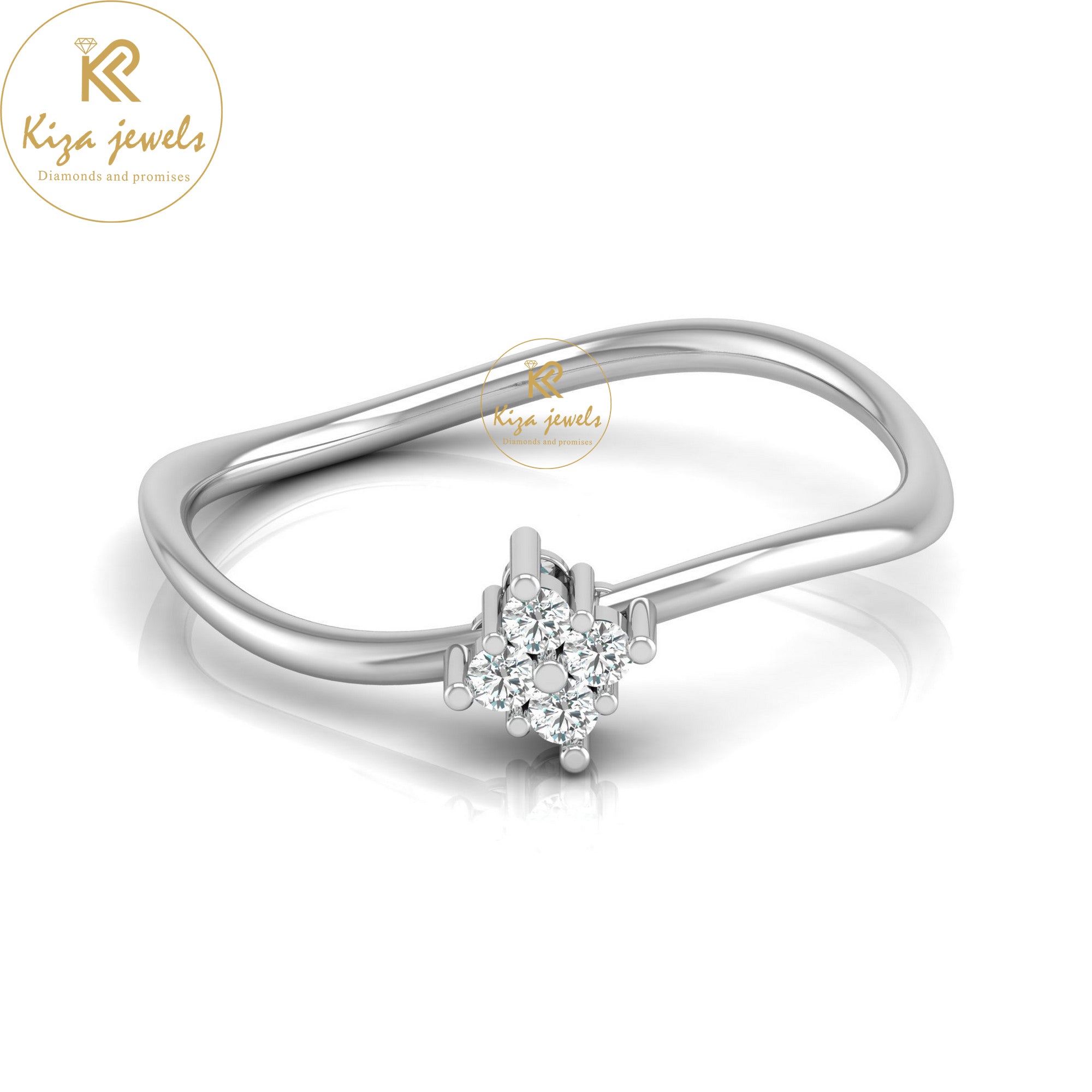 0.07 TDW Round Cut Minimalist Diamond Ring