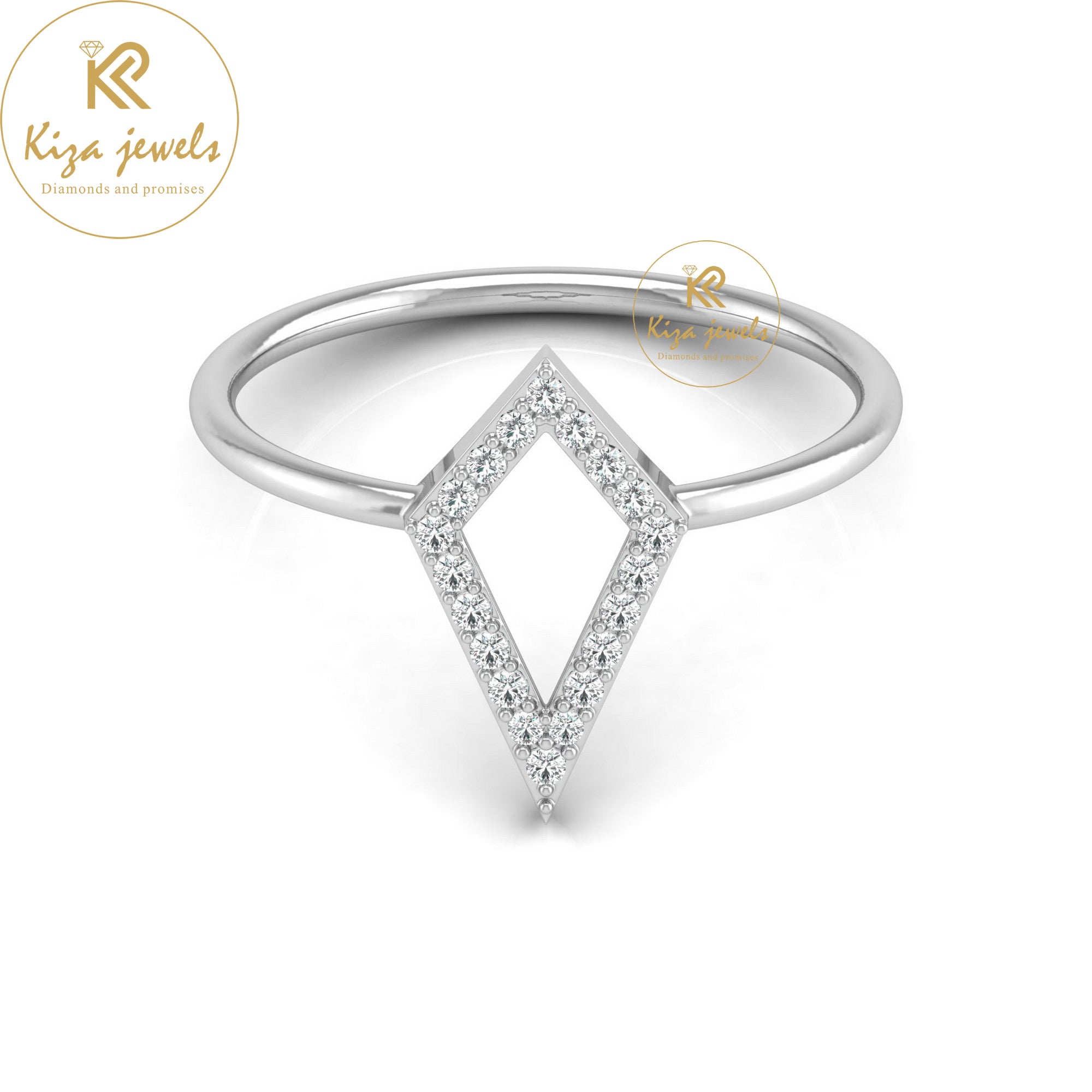 0.10 TDW Round Cut Minimalist Diamond Ring