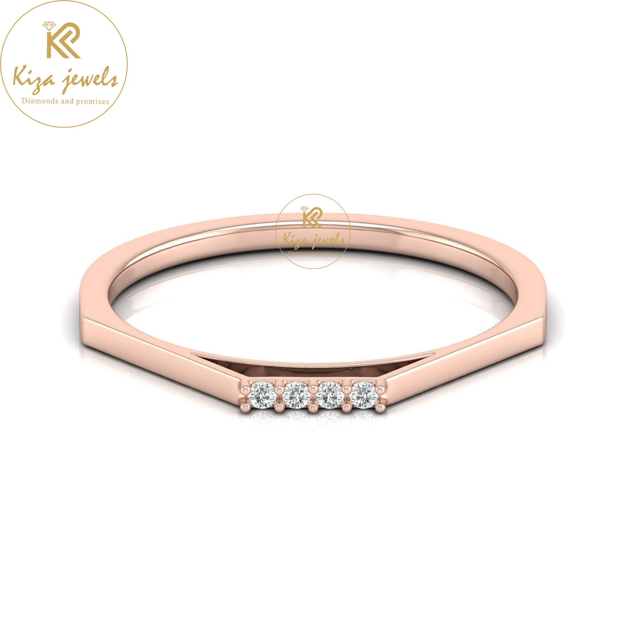 0.03 TDW Round Cut Minimalist Diamond Ring