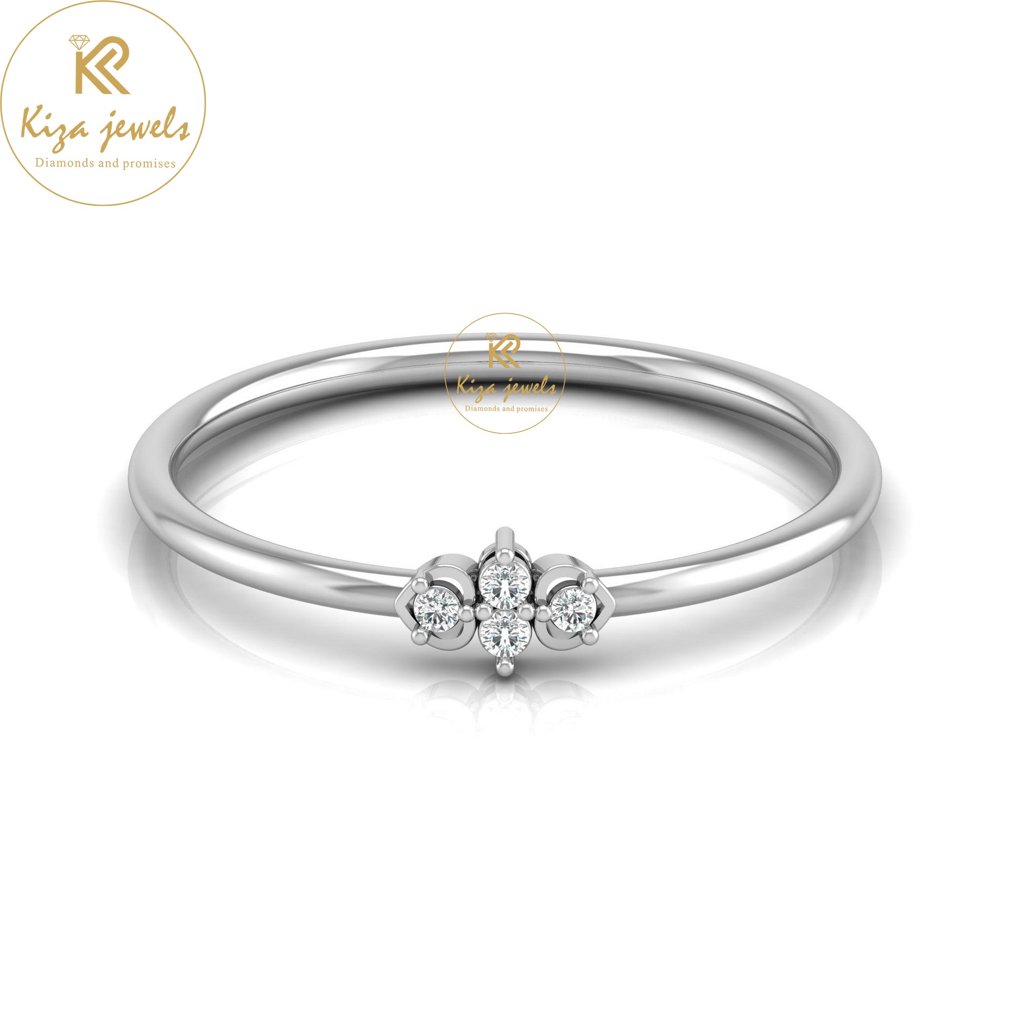 0.03 TDW Round Cut Minimalist Diamond Ring