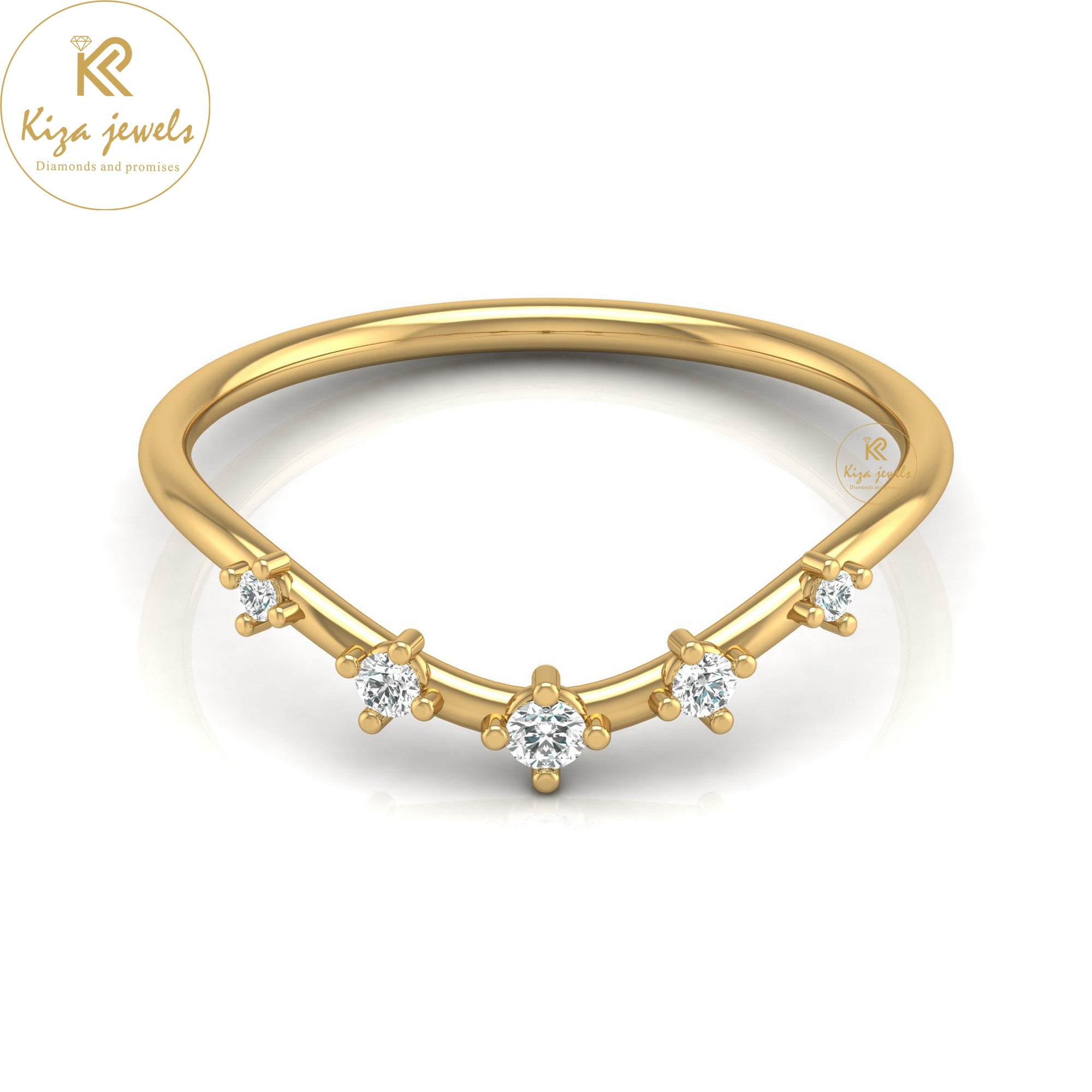 0.08 TDW Round Cut Minimalist Diamond Ring