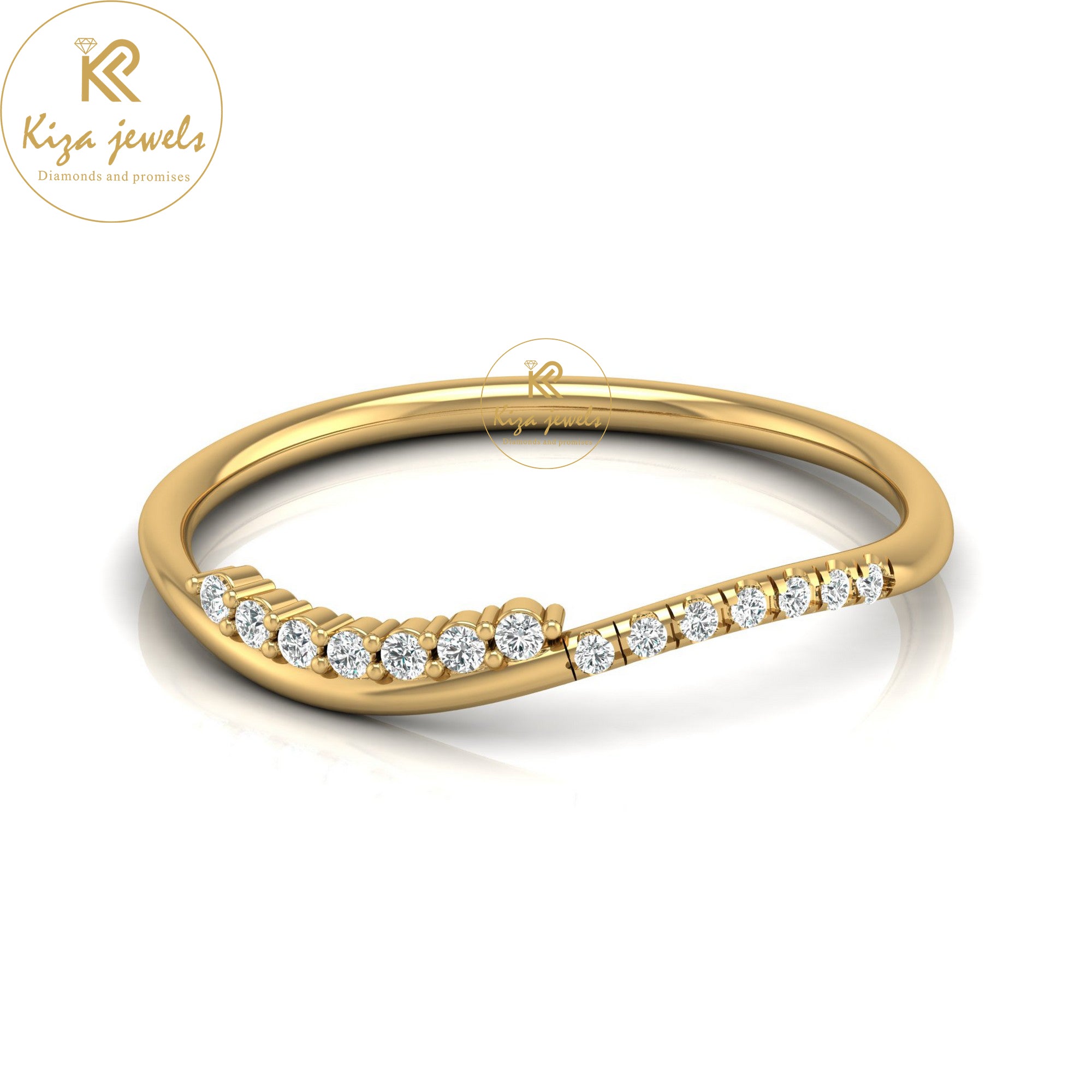 0.07 TDW Round Cut Minimalist Diamond Ring