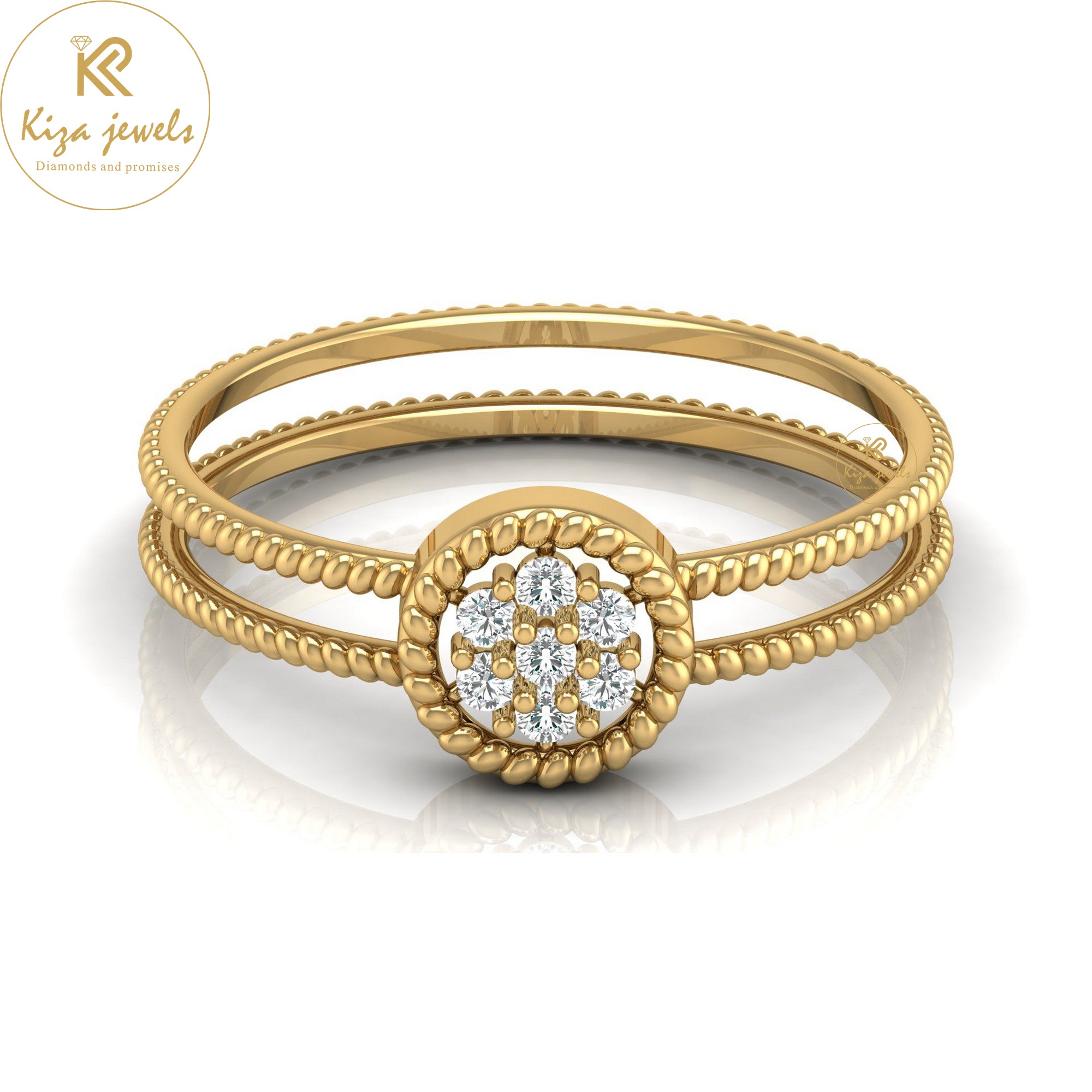 0.09 TDW Round Cut Minimalist Diamond Ring