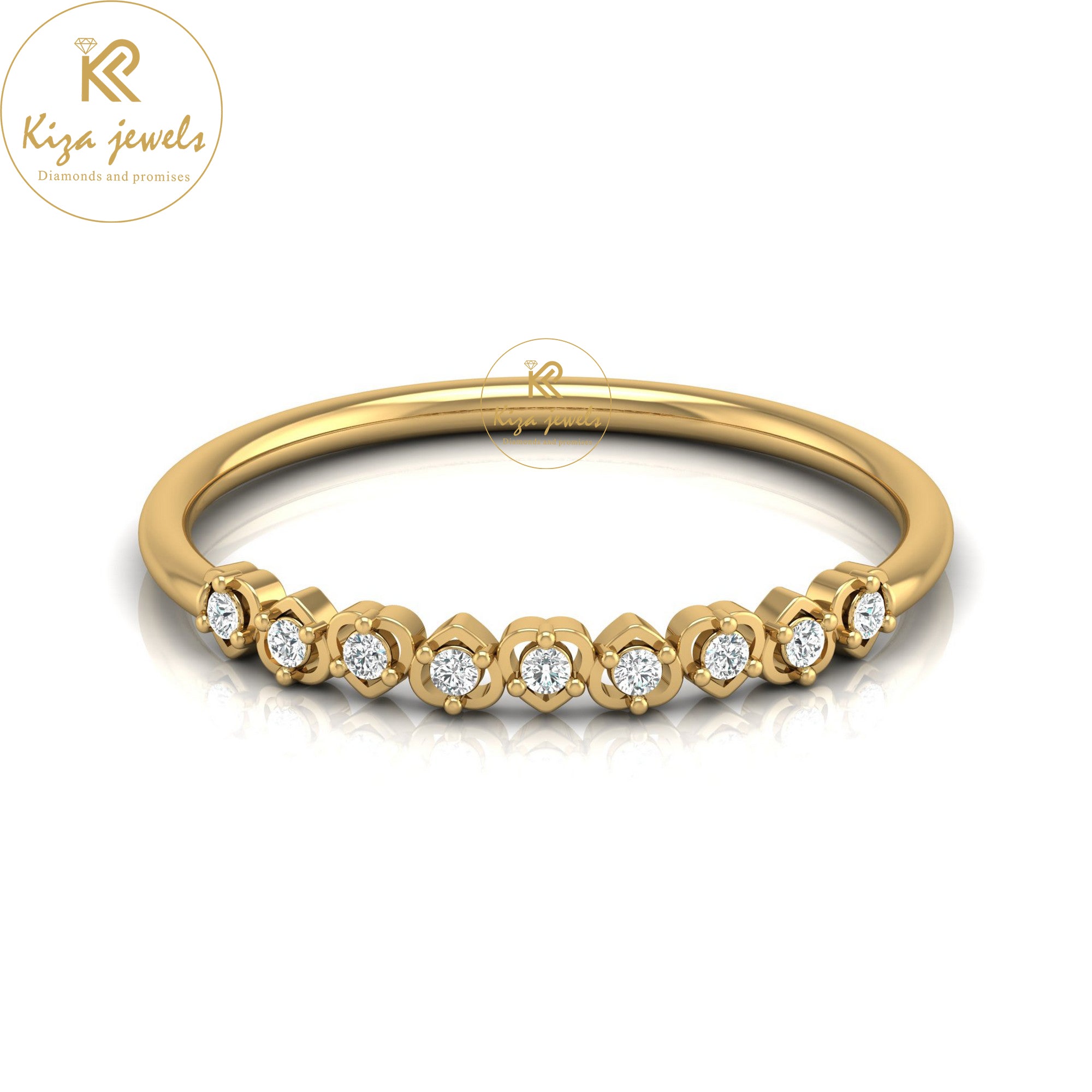 0.06 TDW Round Cut Minimalist Diamond Ring