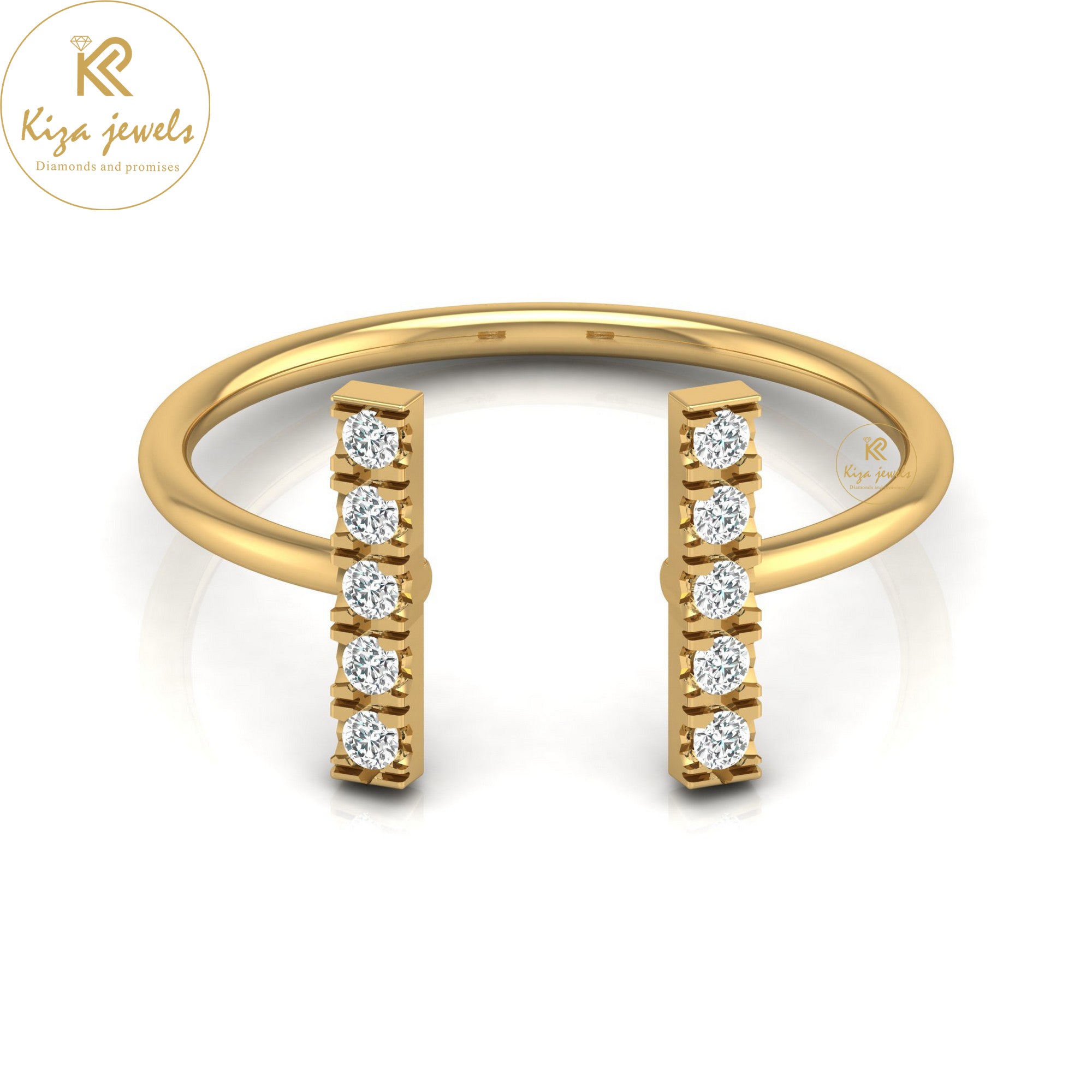 0.13 TDW Round Cut Minimalist Diamond Ring