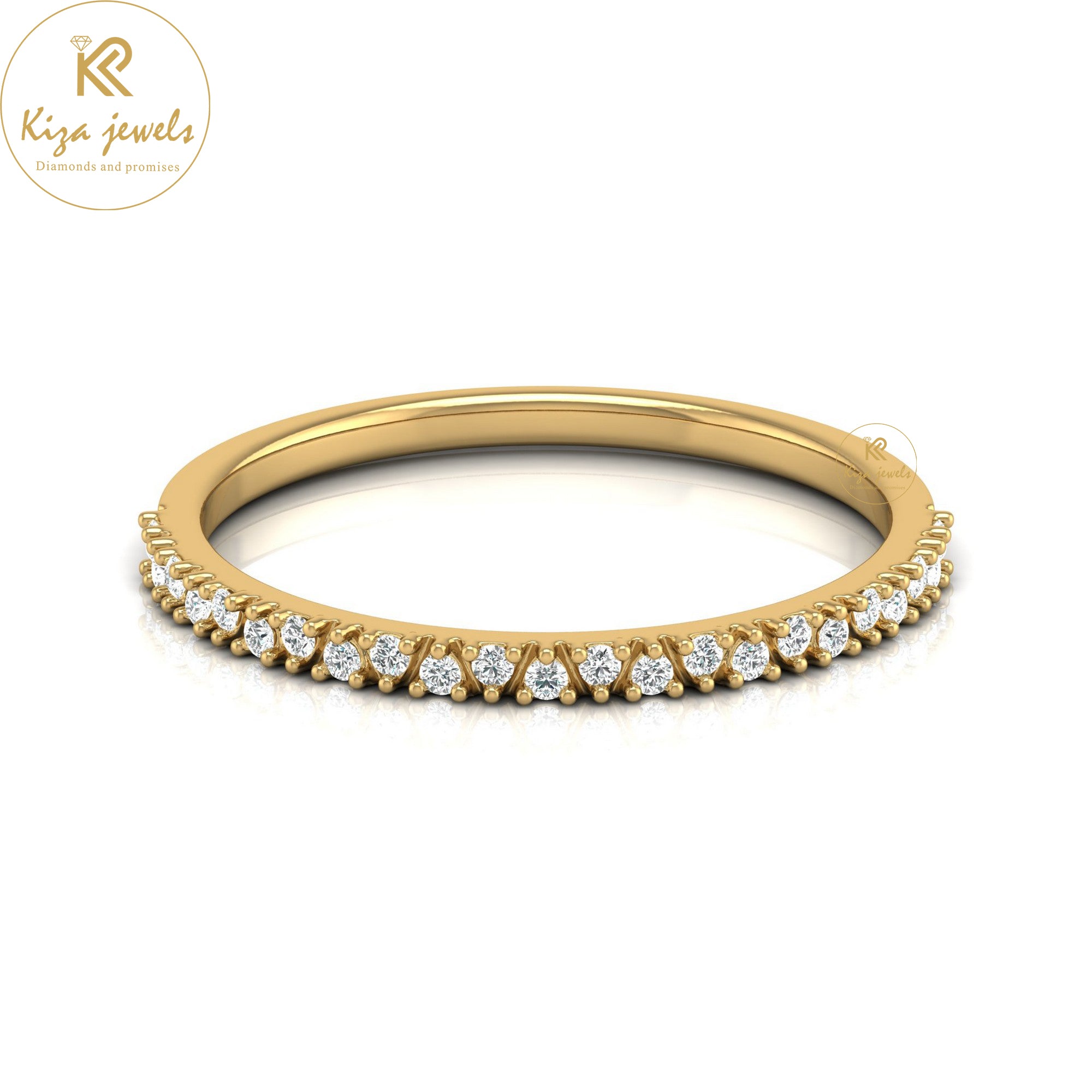 0.11 TDW Round Cut Minimalist Diamond Ring