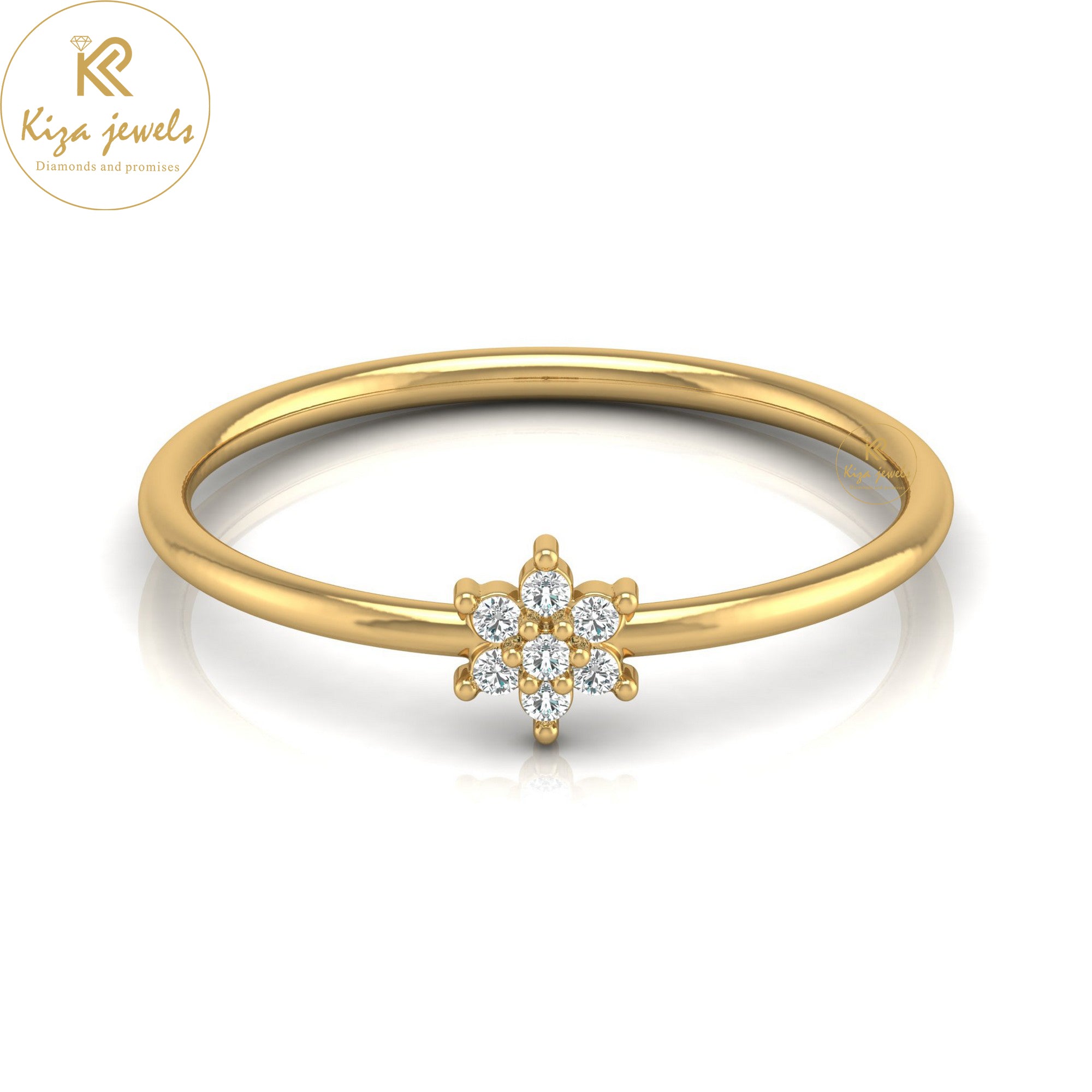 0.05 TDW Round Cut Minimalist Diamond Ring