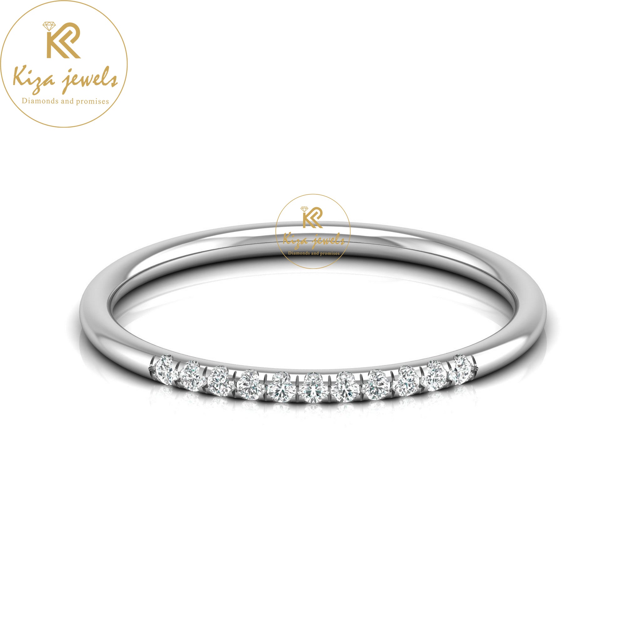 0.07 TDW Round Cut Minimalist Diamond Ring