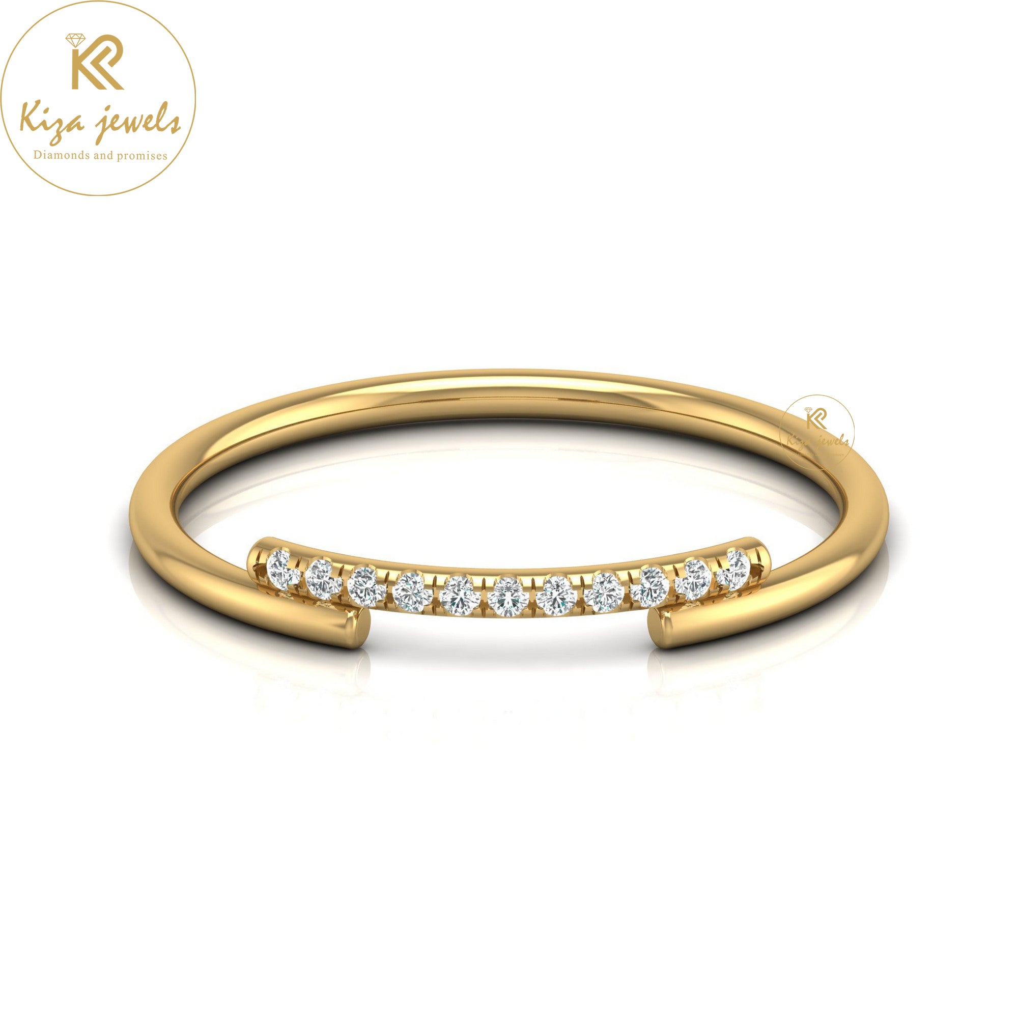 0.05 TDW Round Cut Minimalist Diamond Ring
