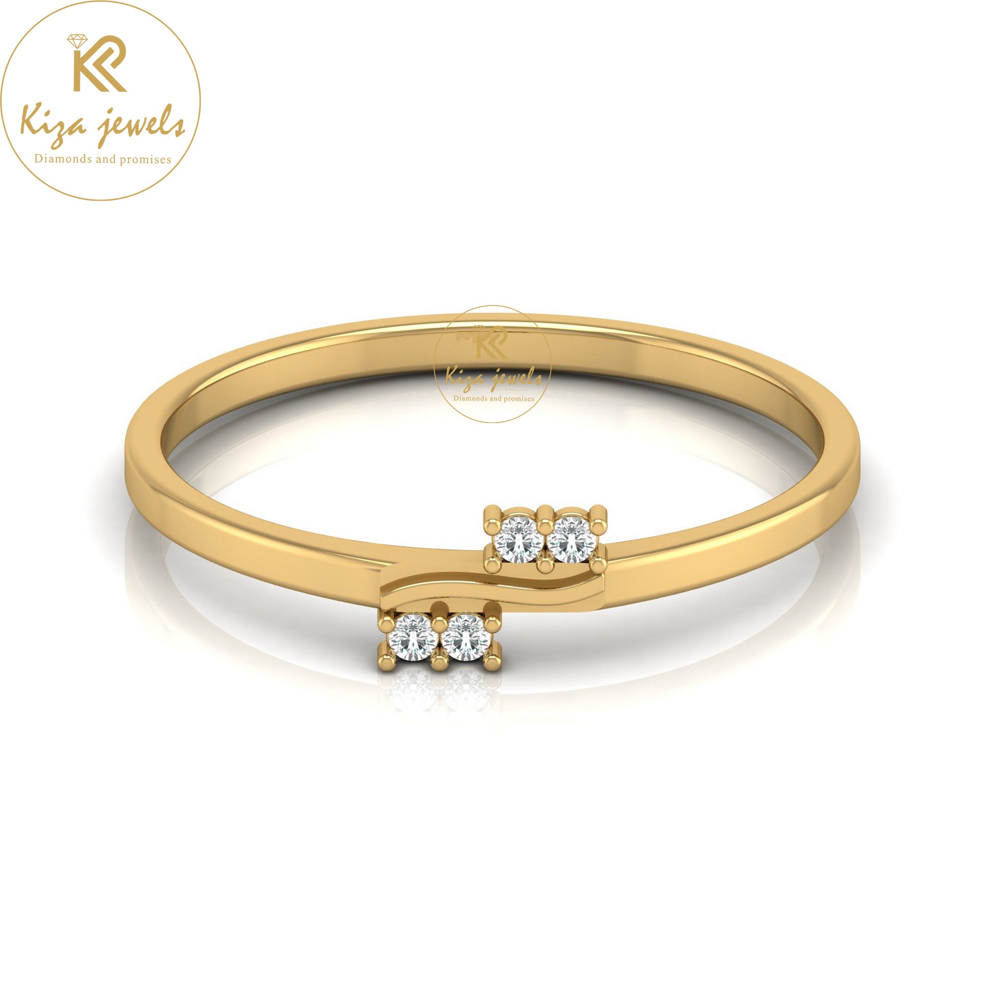 0.033 TDW Round Cut Minimalist Diamond Ring