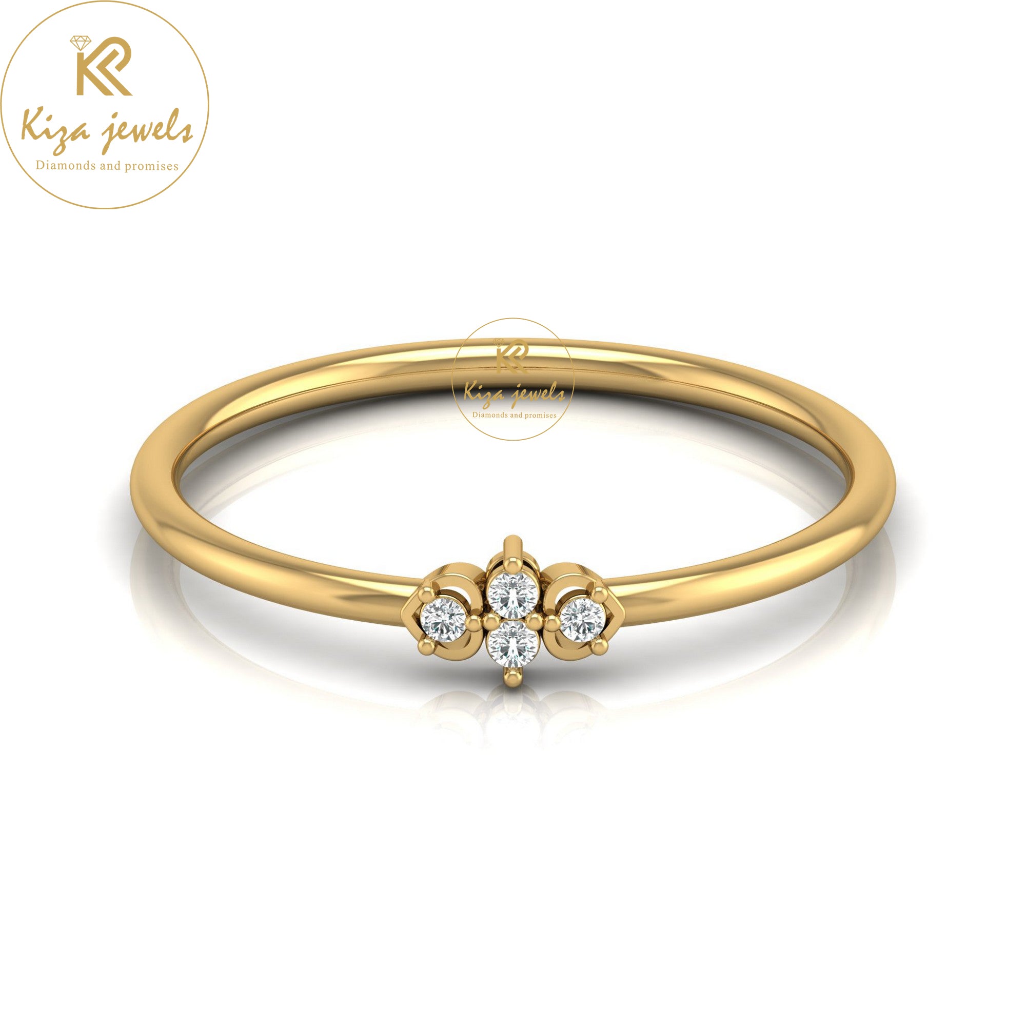 0.03 TDW Round Cut Minimalist Diamond Ring