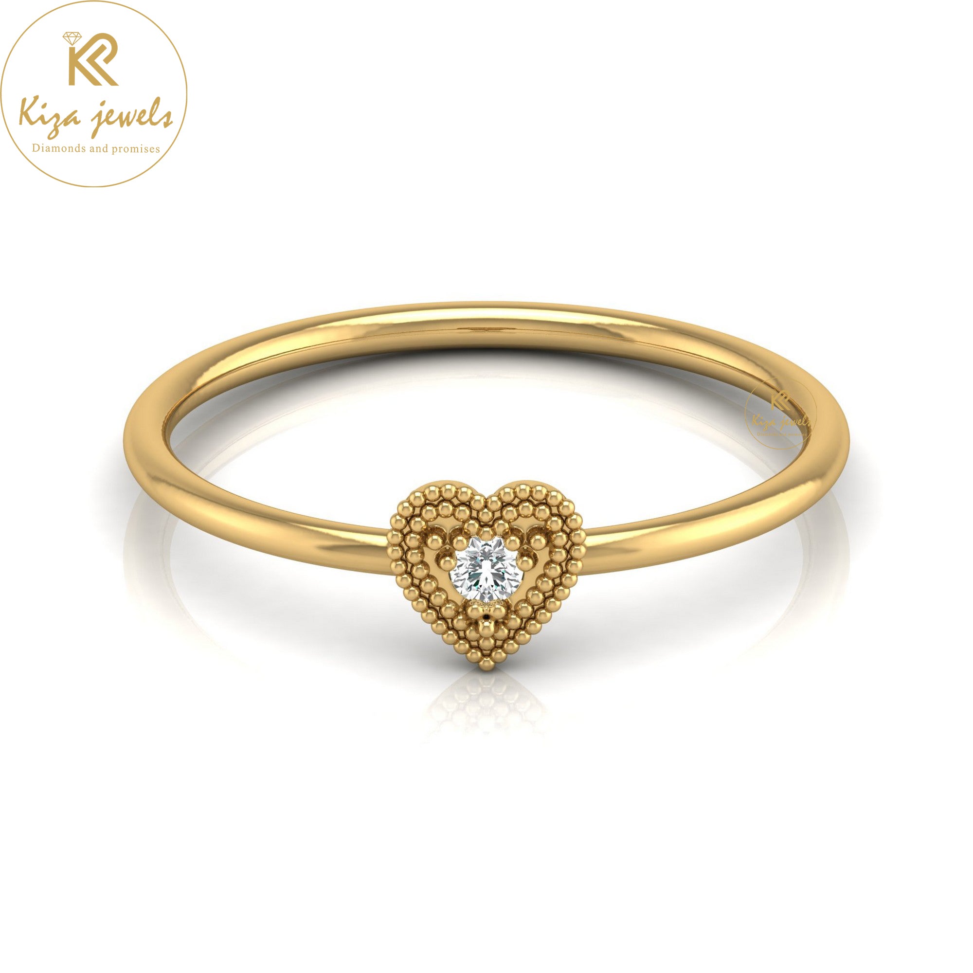 0.03 TDW Round Cut Minimalist Diamond Ring