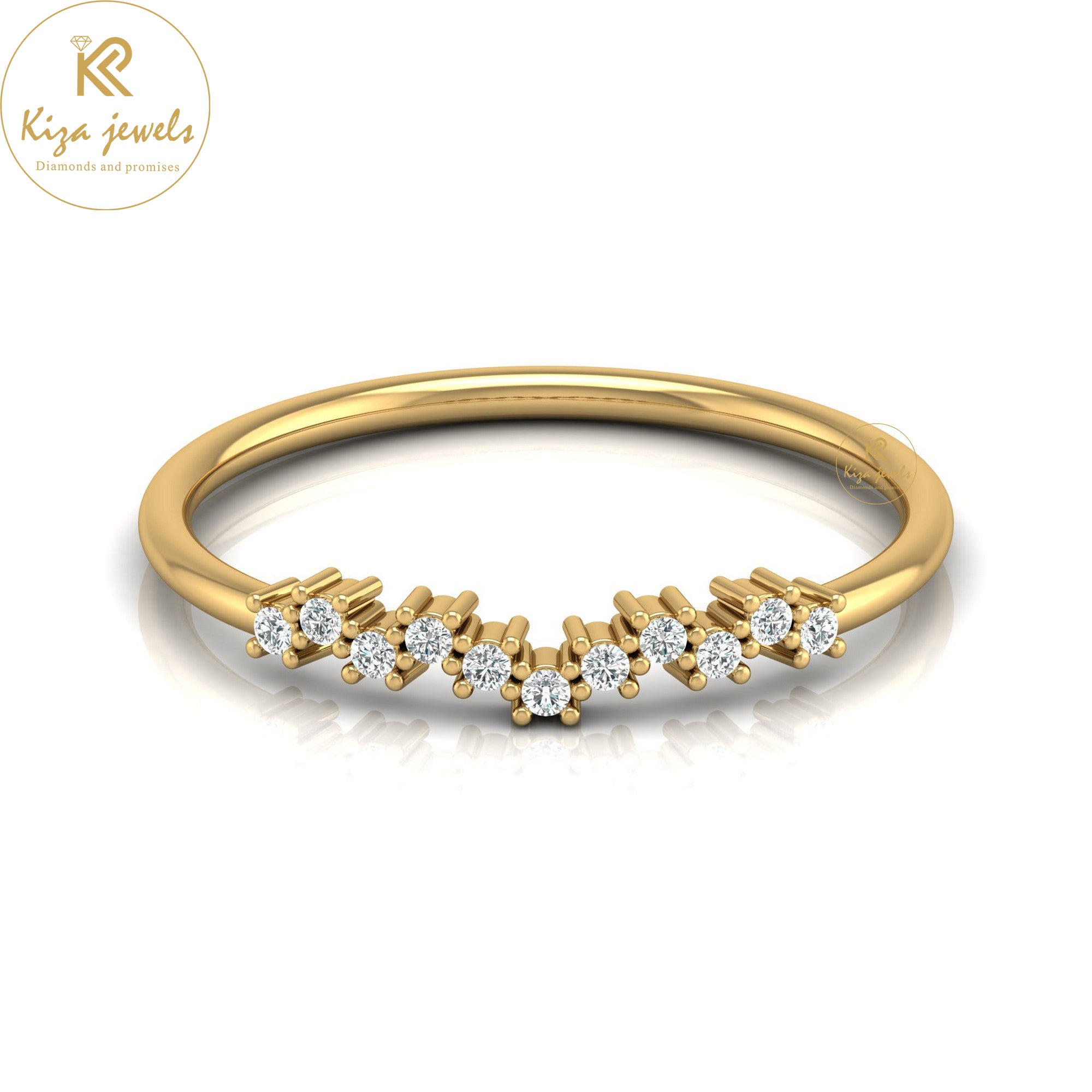 0.07 TDW Round Cut Minimalist Diamond Ring