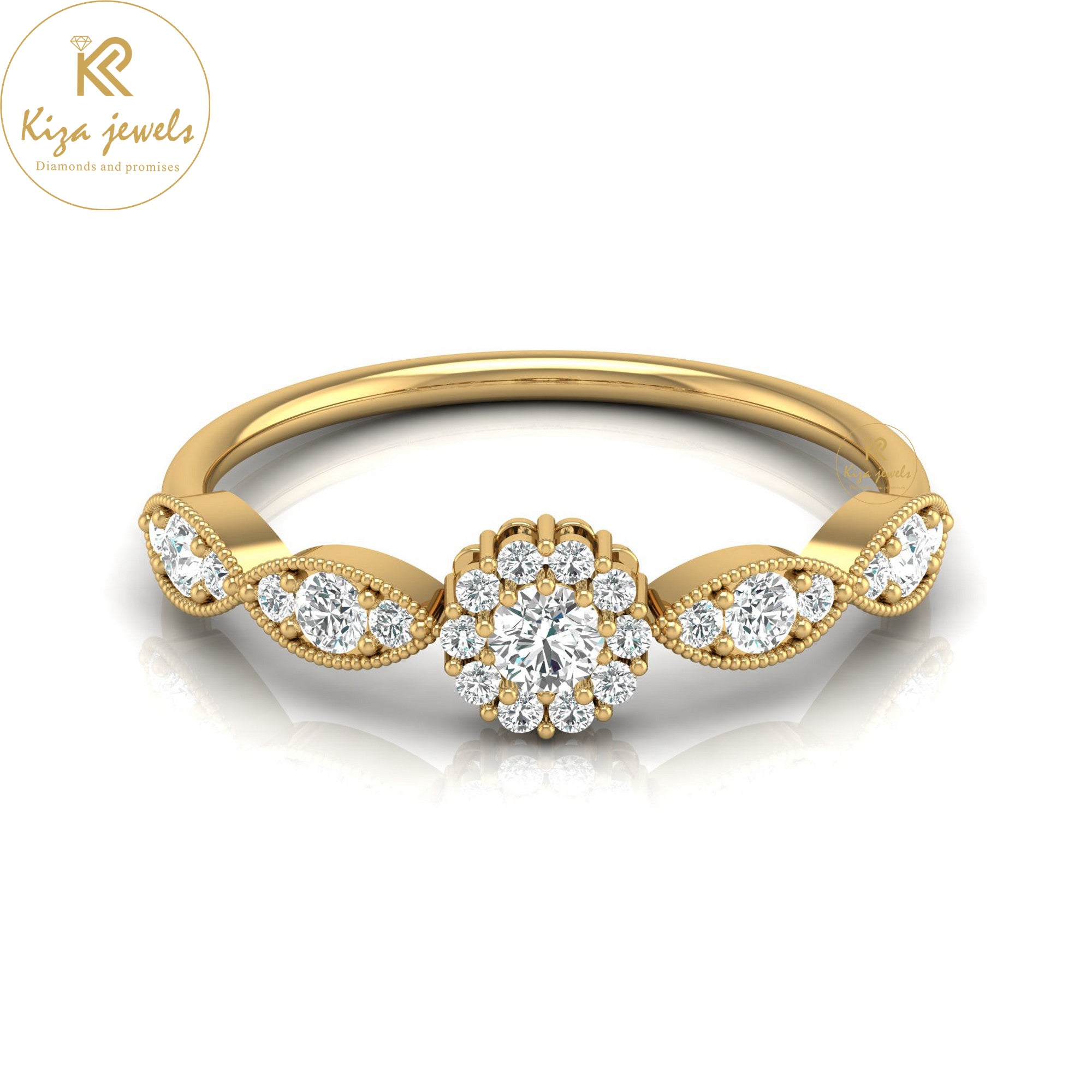 0.39 TDW Round Cut Minimalist Diamond Ring