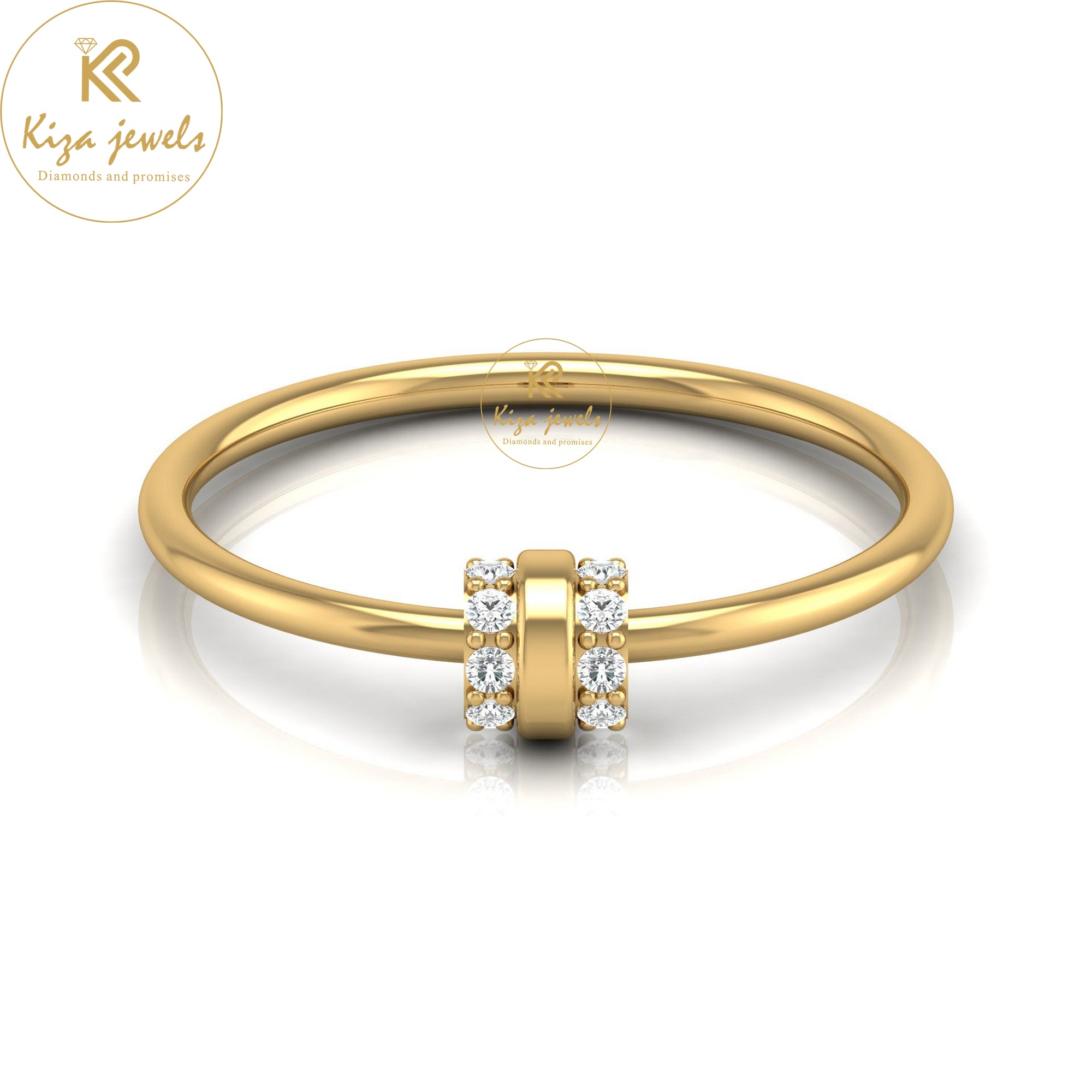 0.07 TDW Round Cut Minimalist Diamond Ring