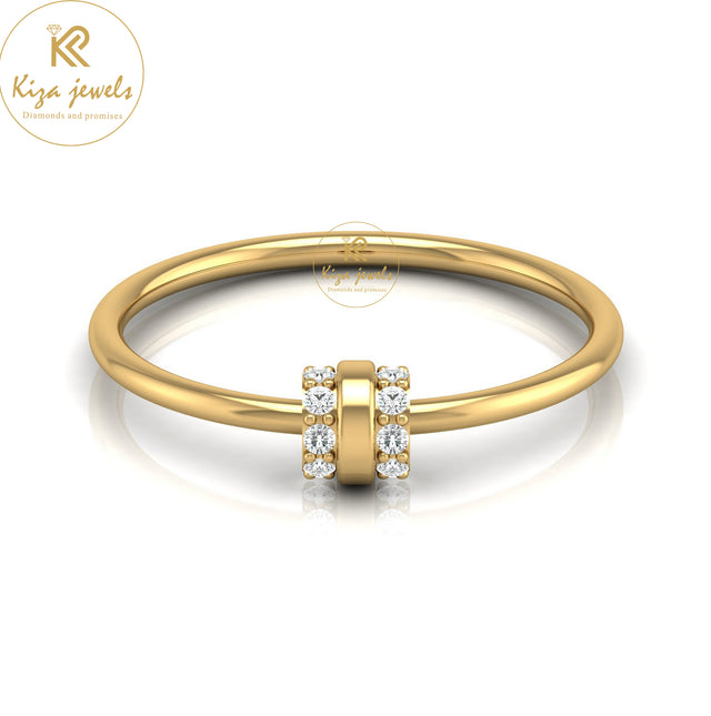 0.07 TDW Round Cut Minimalist Diamond Ring