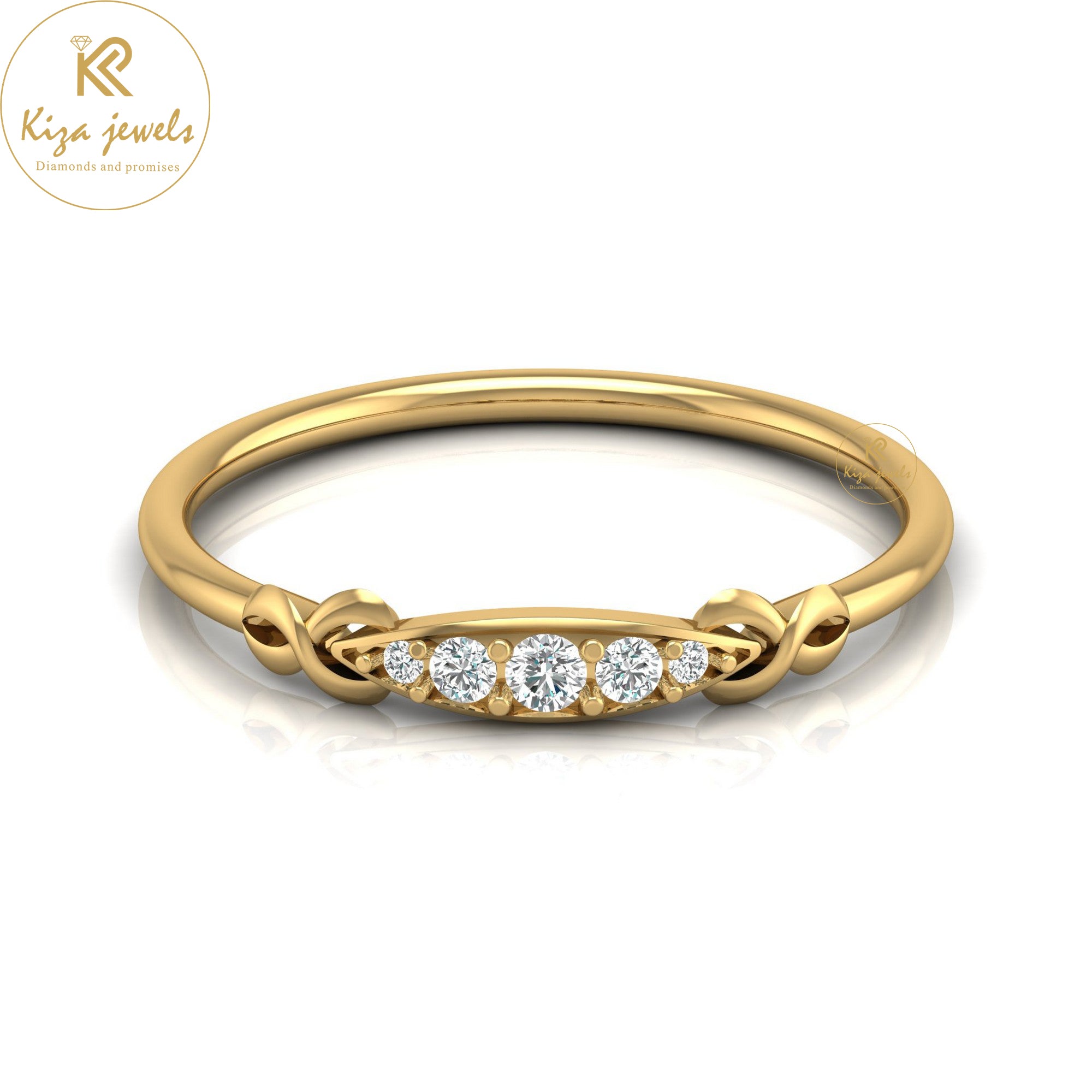 0.08 TDW Round Cut Minimalist Diamond Ring