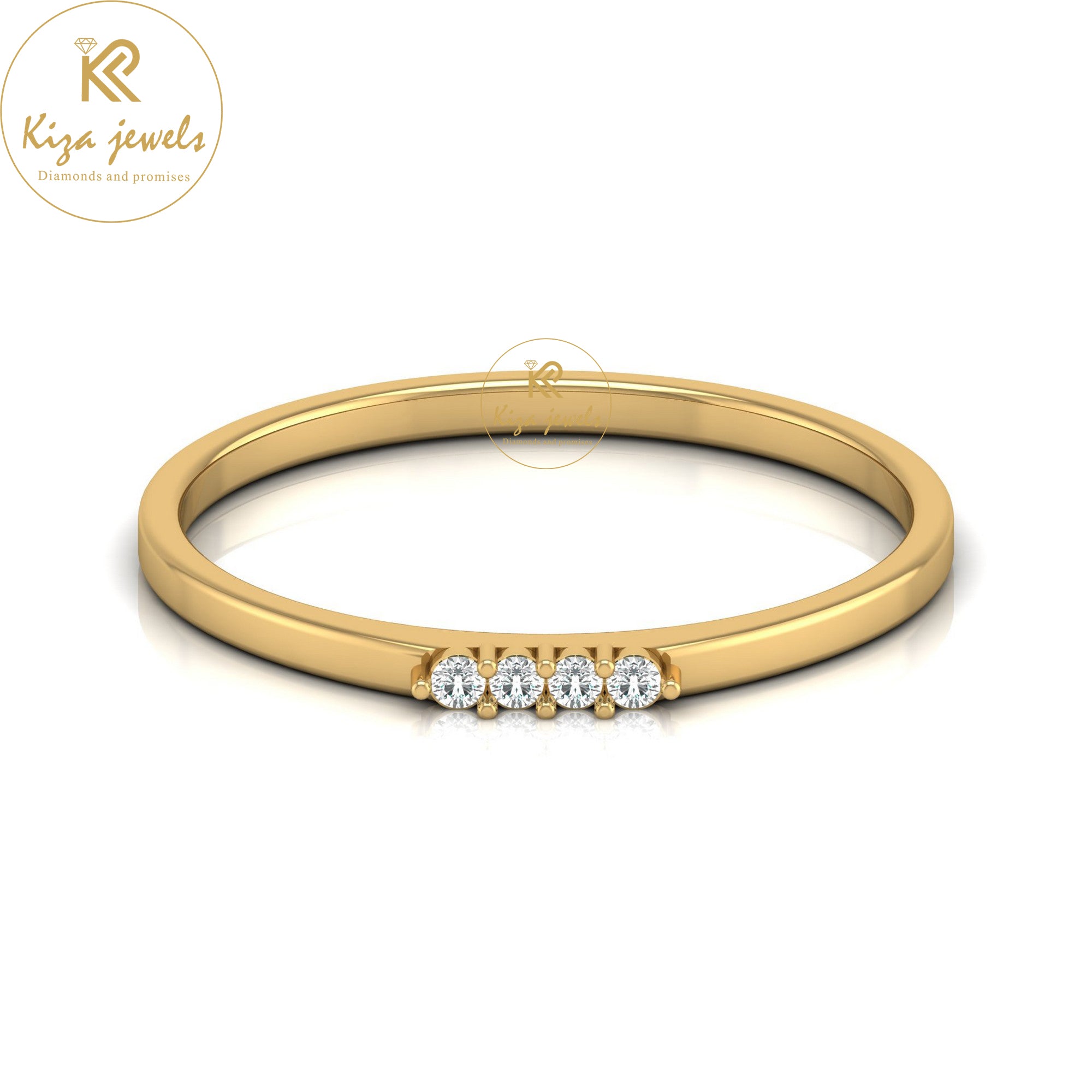 0.033 TDW Round Cut Minimalist Diamond Ring