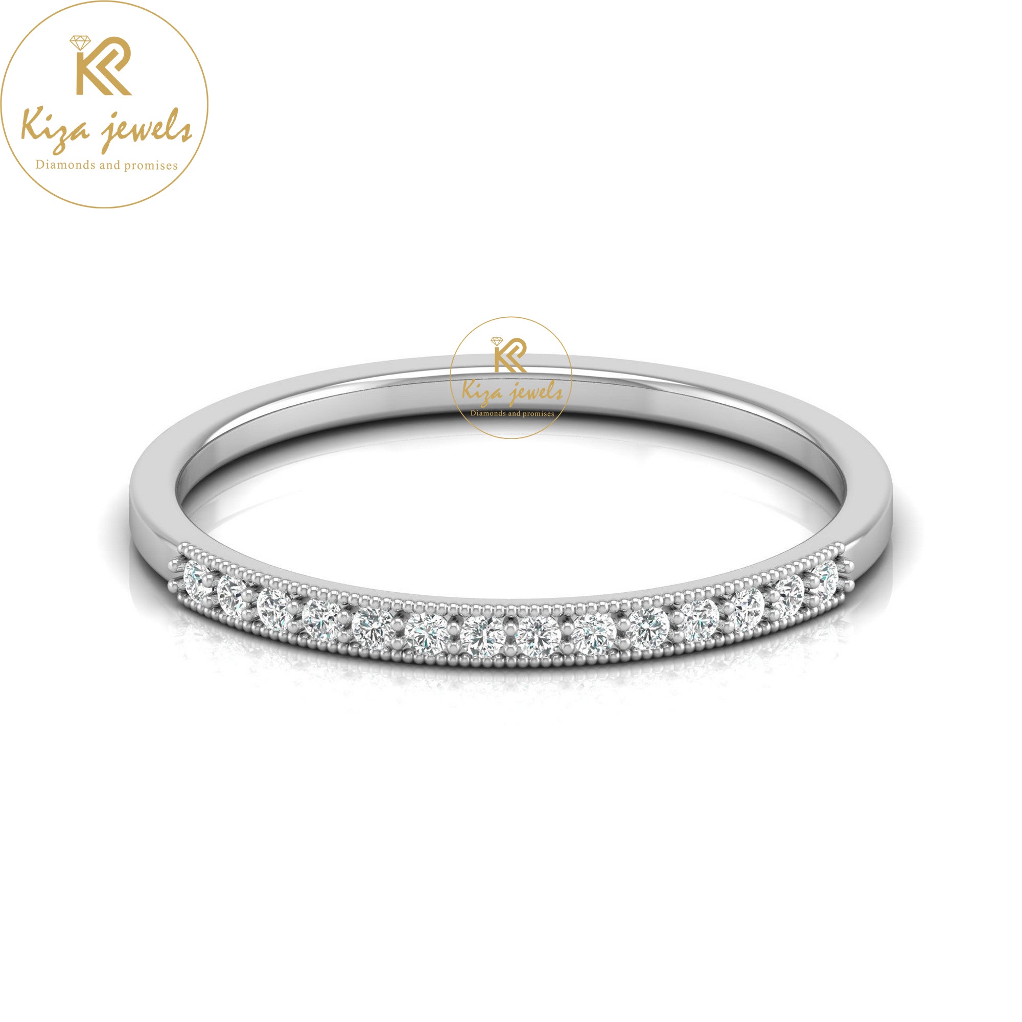 0.09 TDW Round Cut Minimalist Diamond Ring