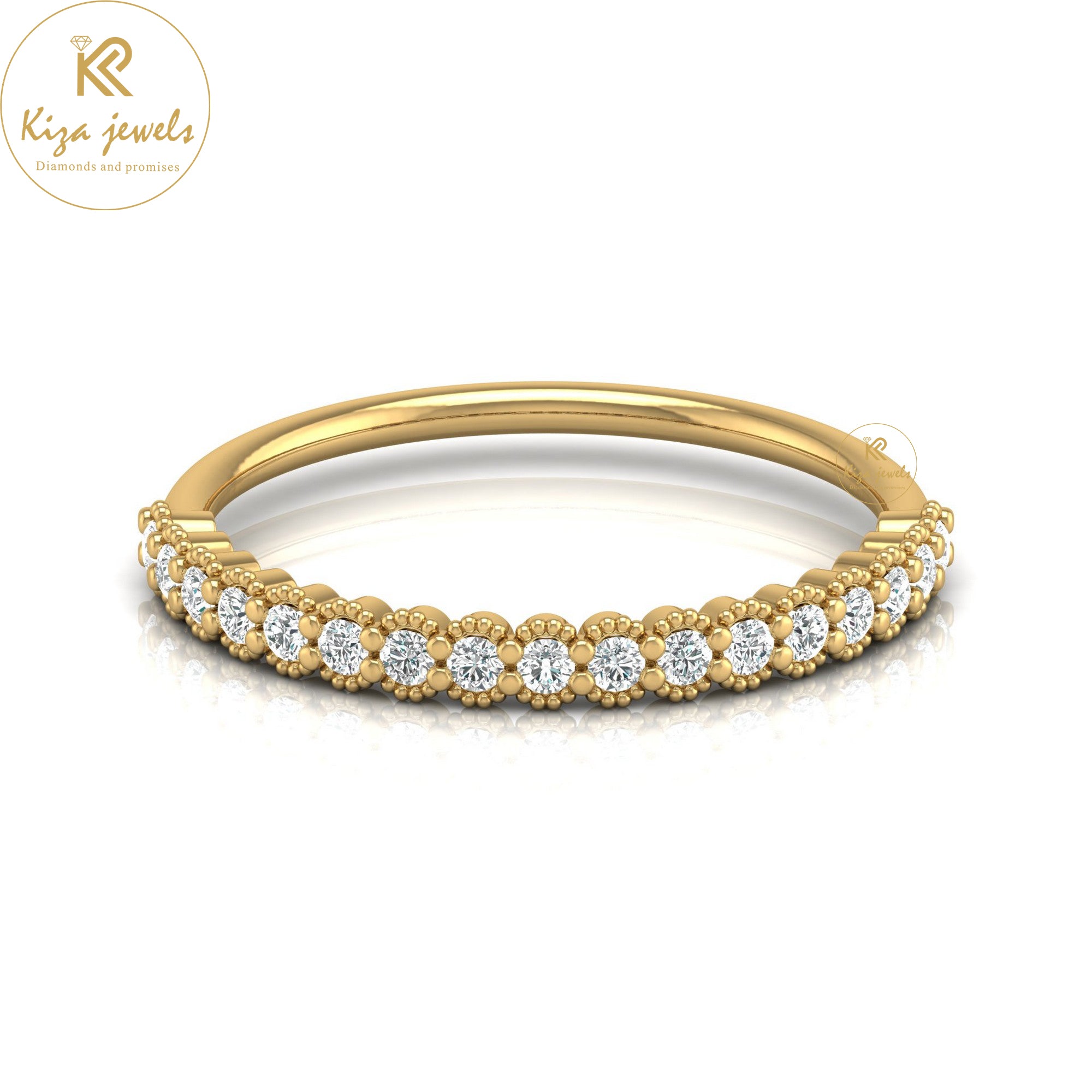 0.19 TDW Round Cut Minimalist Diamond Ring