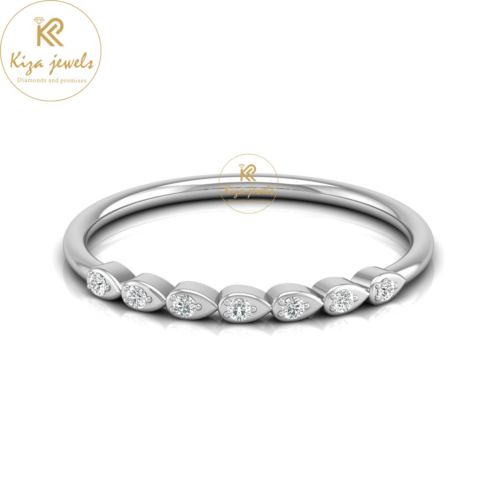 0.05 TDW Round Cut Minimalist Diamond Ring