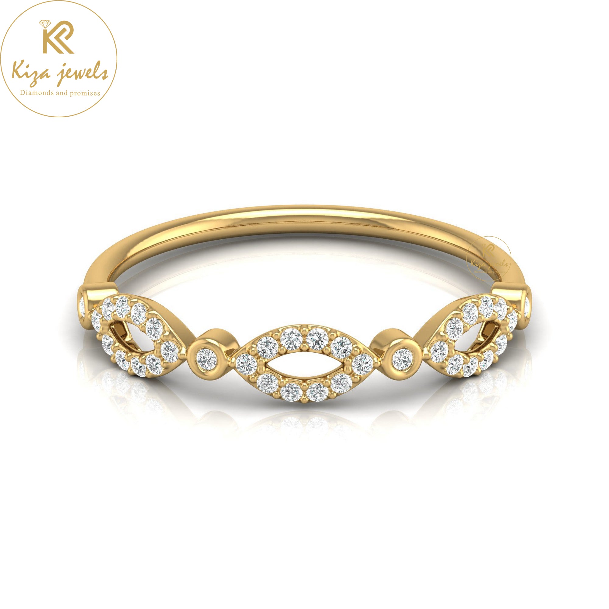 0.13 TDW Round Cut Minimalist Diamond Ring