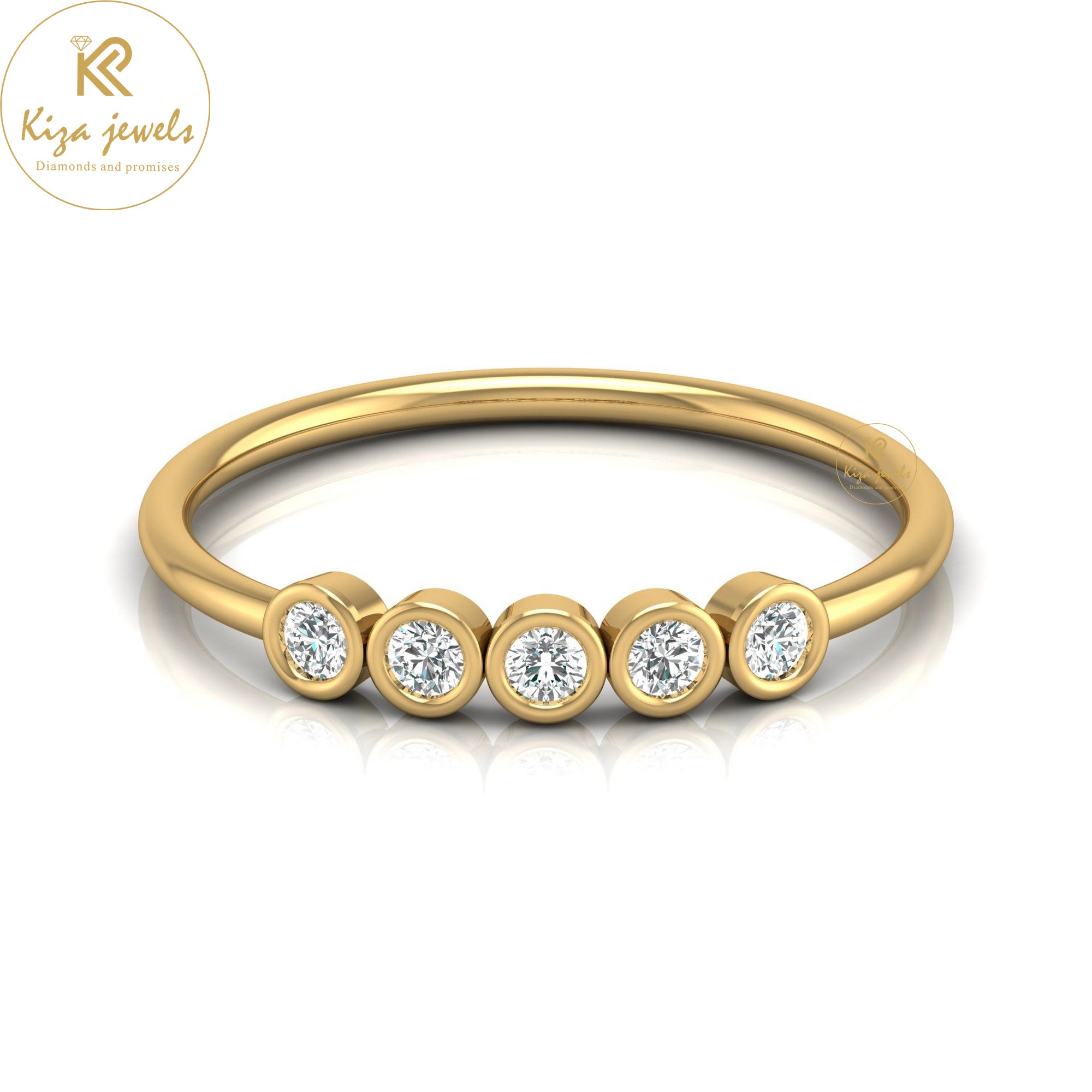 0.15 TDW Round Cut Minimalist Diamond Ring