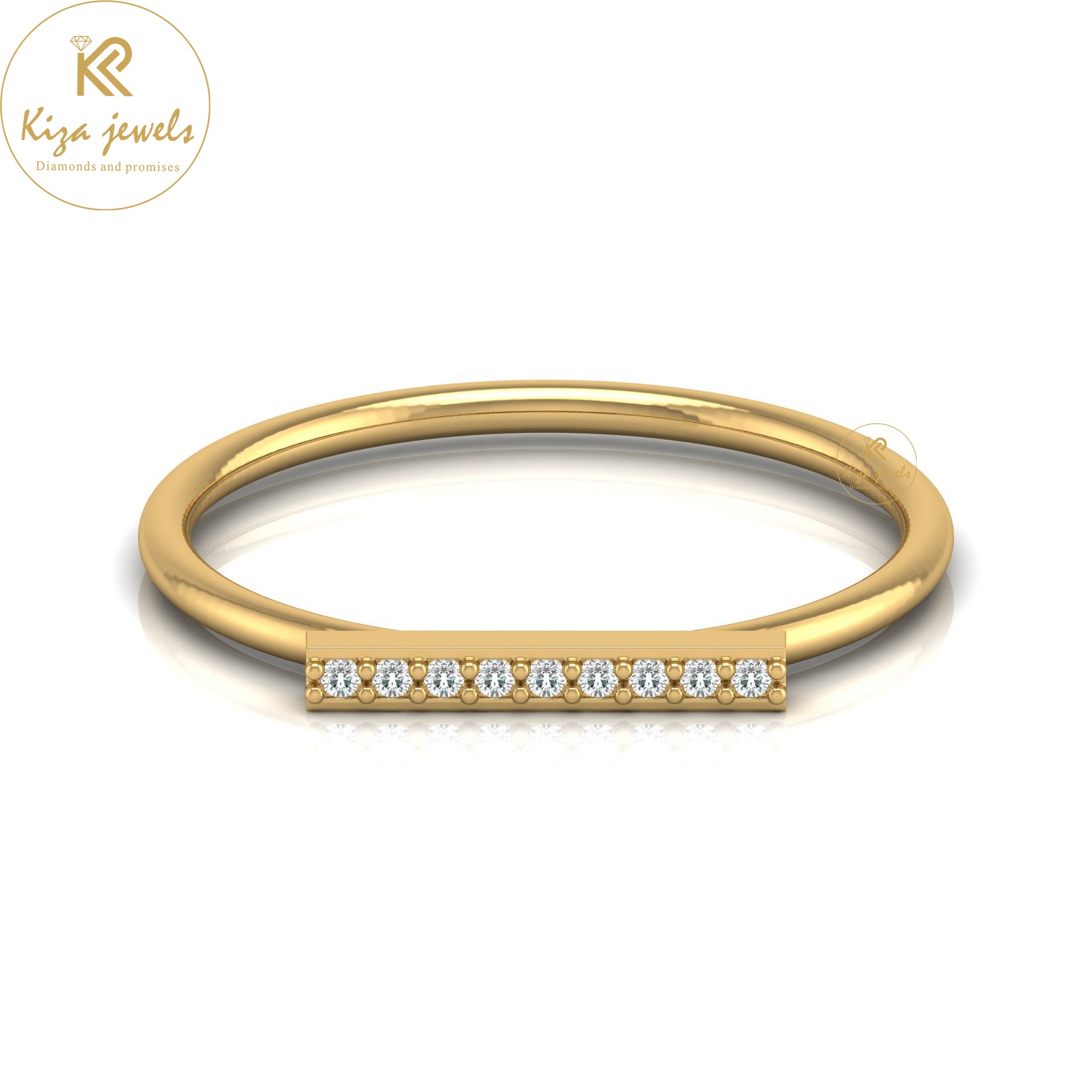 0.034 TDW Round Cut Minimalist Diamond Ring