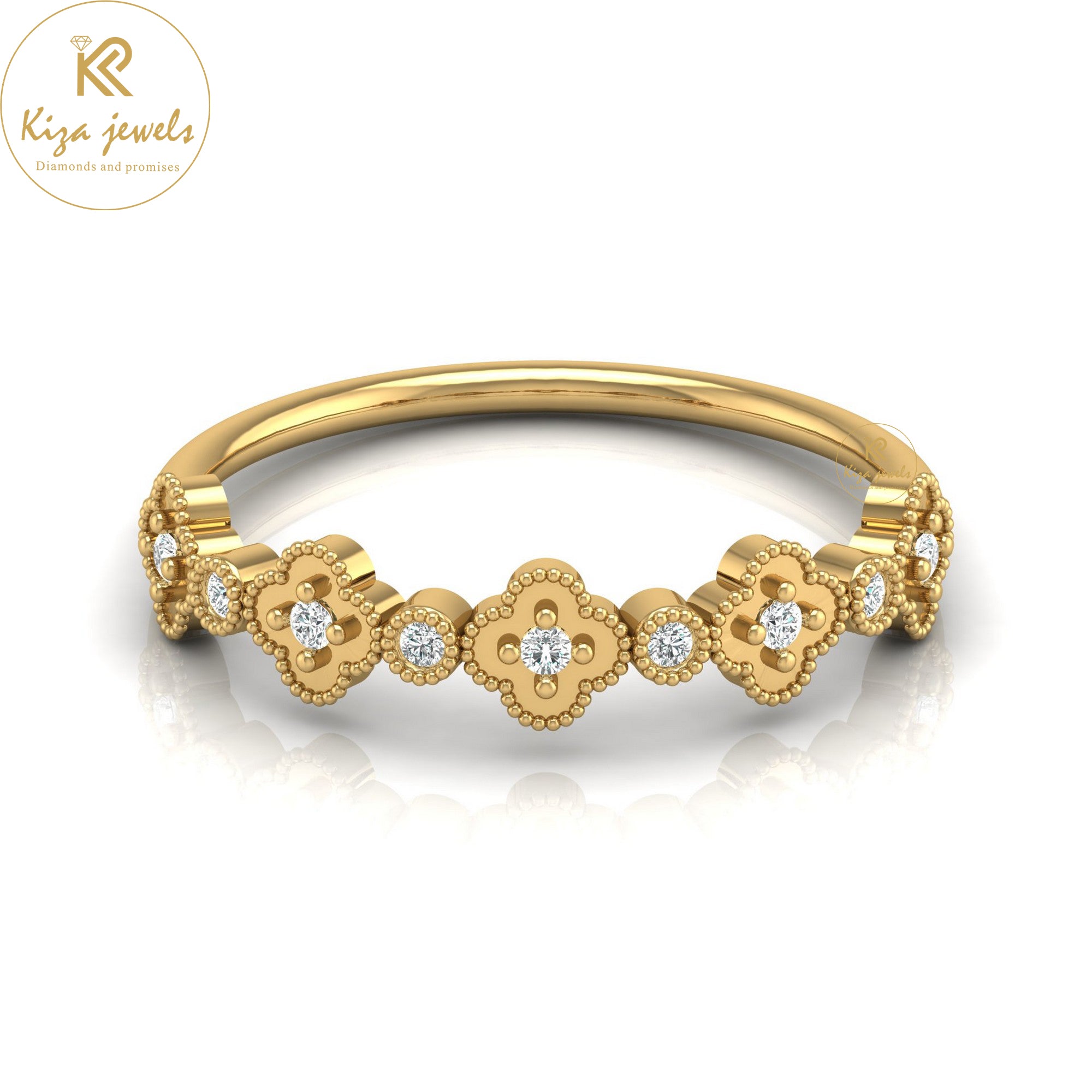 0.07 TDW Round Cut Minimalist Diamond Ring