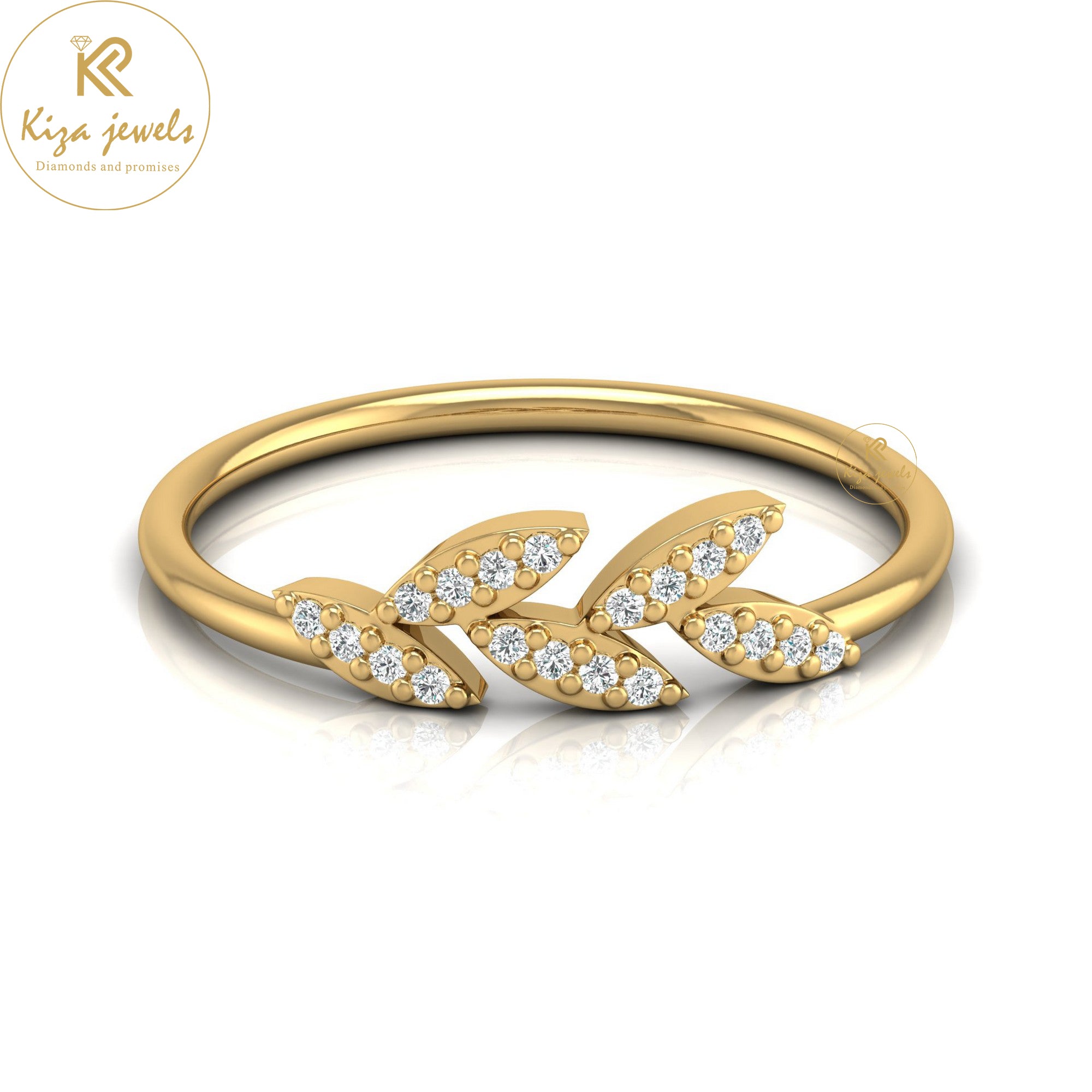 0.07 TDW Round Cut Minimalist Diamond Ring