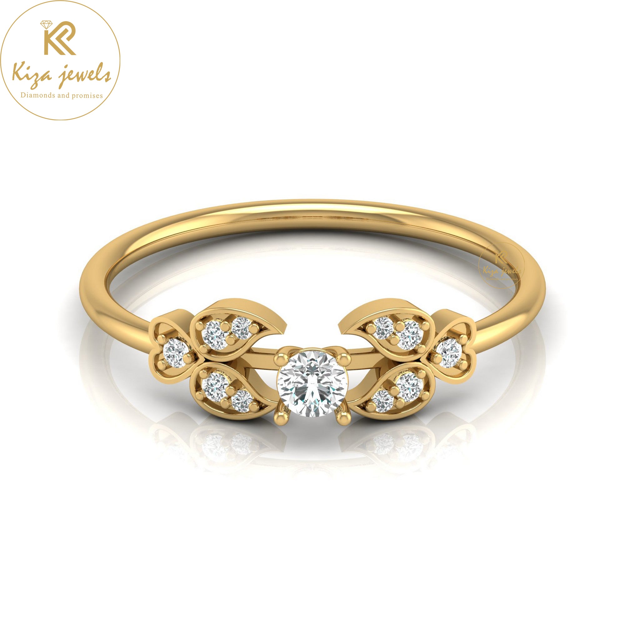 0.17 TDW Round Cut Minimalist Diamond Ring