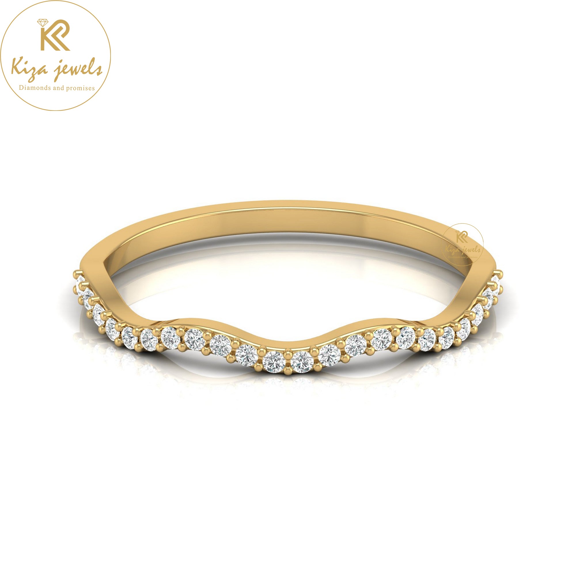 0.11 TDW Round Cut Minimalist Diamond Ring