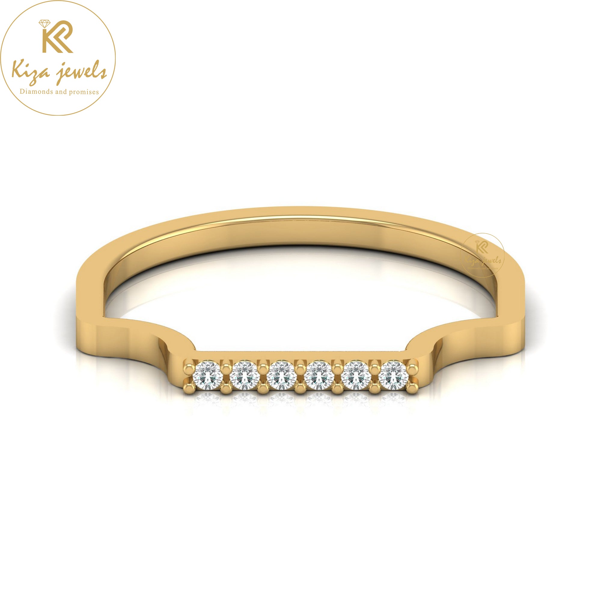 0.06 TDW Round Cut Minimalist Diamond Ring