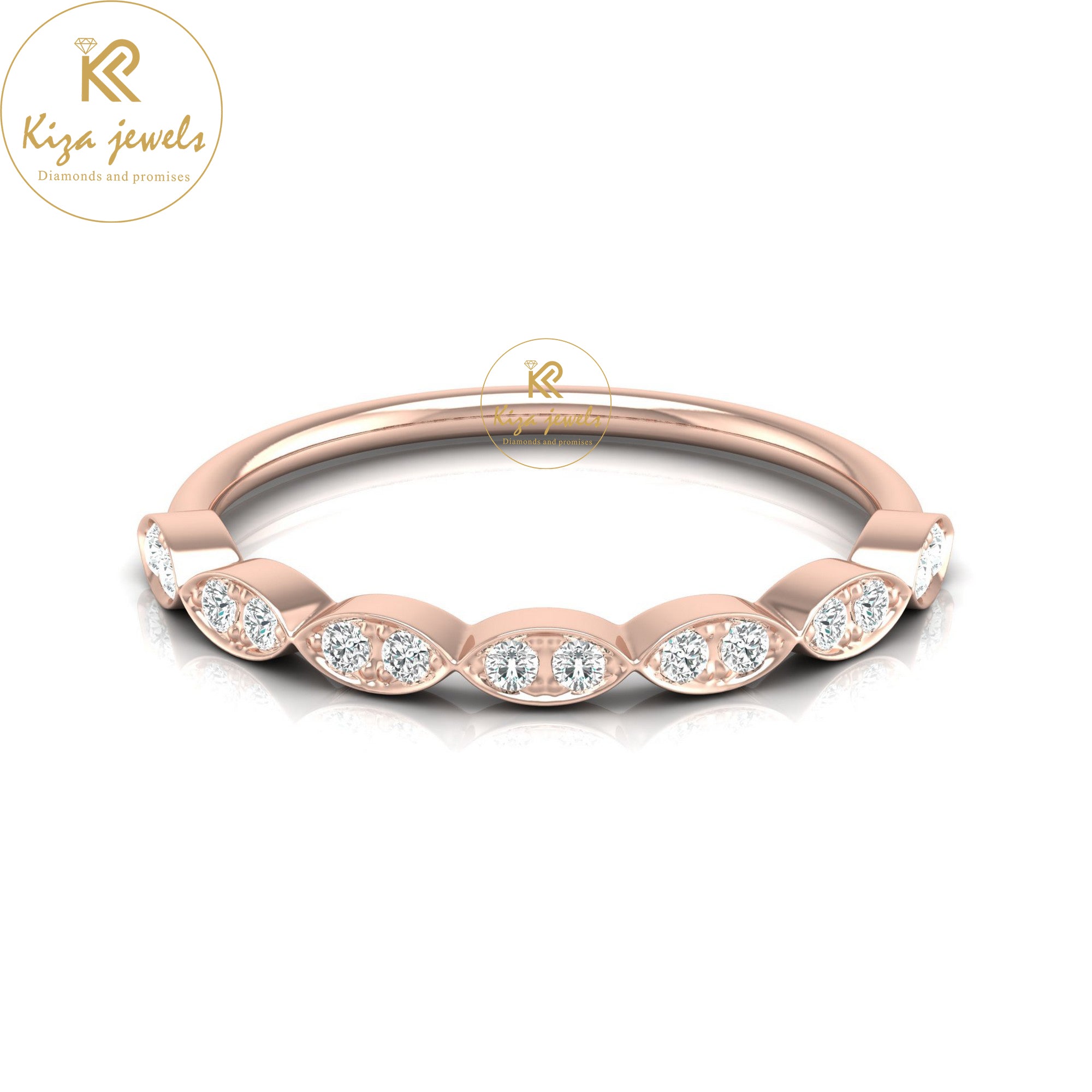 0.12 TDW Round Cut Minimalist Diamond Ring