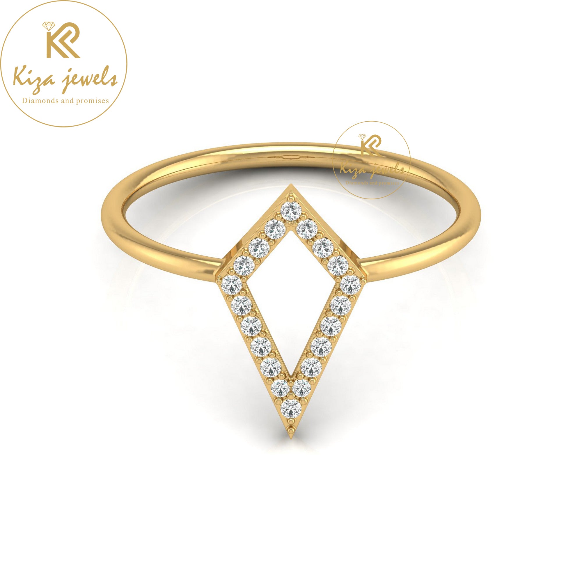 0.10 TDW Round Cut Minimalist Diamond Ring