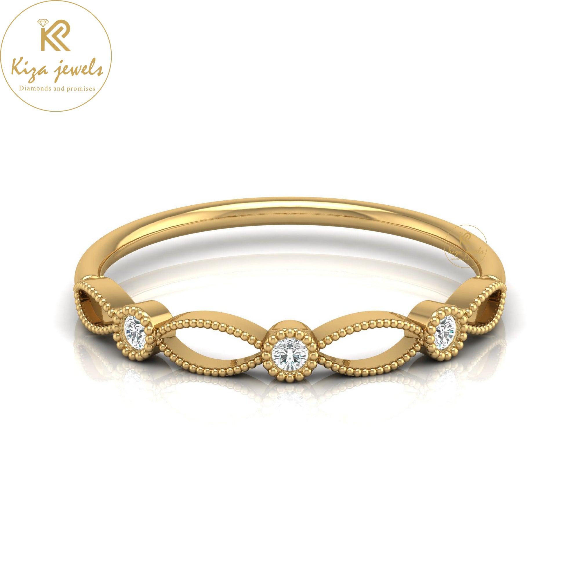 0.06 TDW Round Cut Minimalist Diamond Ring
