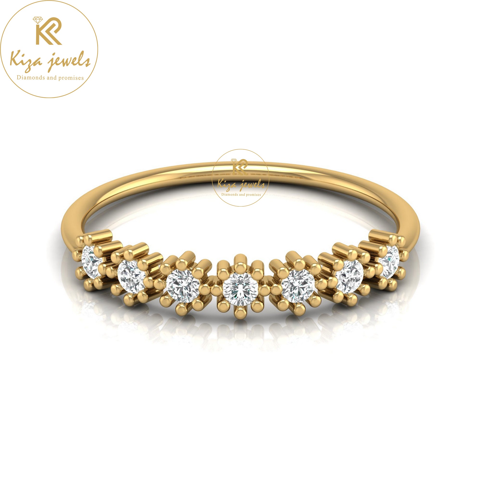 0.21 TDW Round Cut Minimalist Diamond Ring