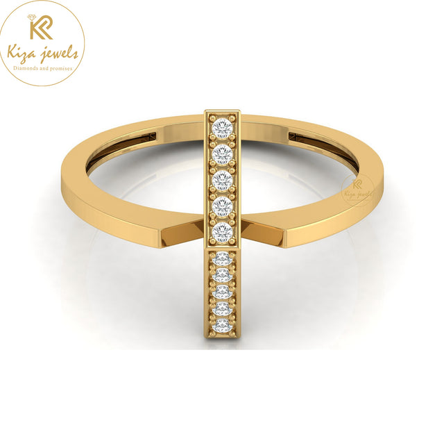 0.08 TDW Round Cut Minimalist Diamond Ring