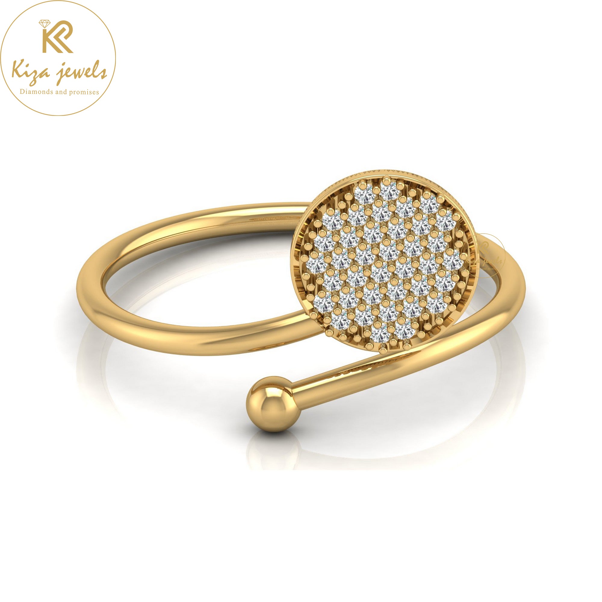 0.14 TDW Round Cut Minimalist Diamond Ring