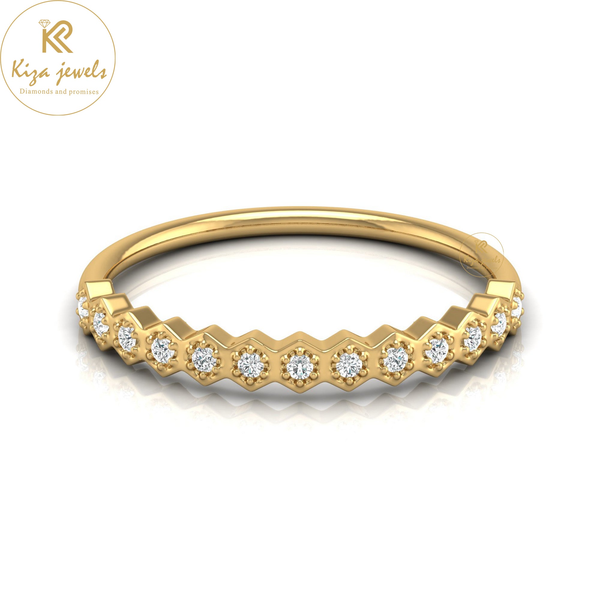 0.08 TDW Round Cut Minimalist Diamond Ring