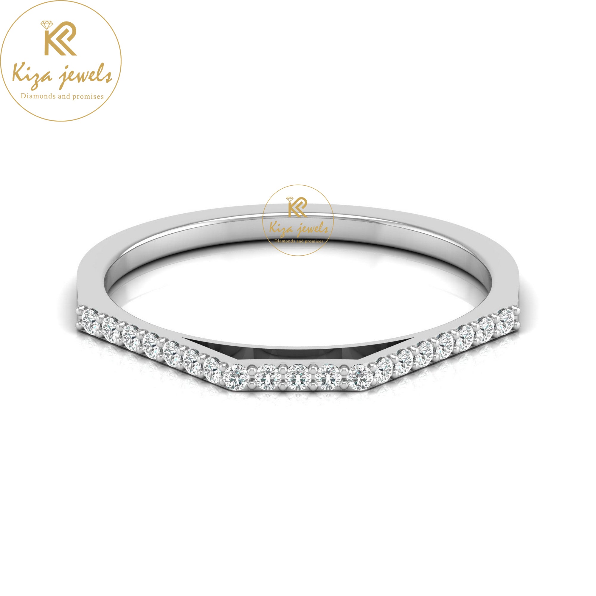 0.12 TDW Round Cut Minimalist Diamond Ring