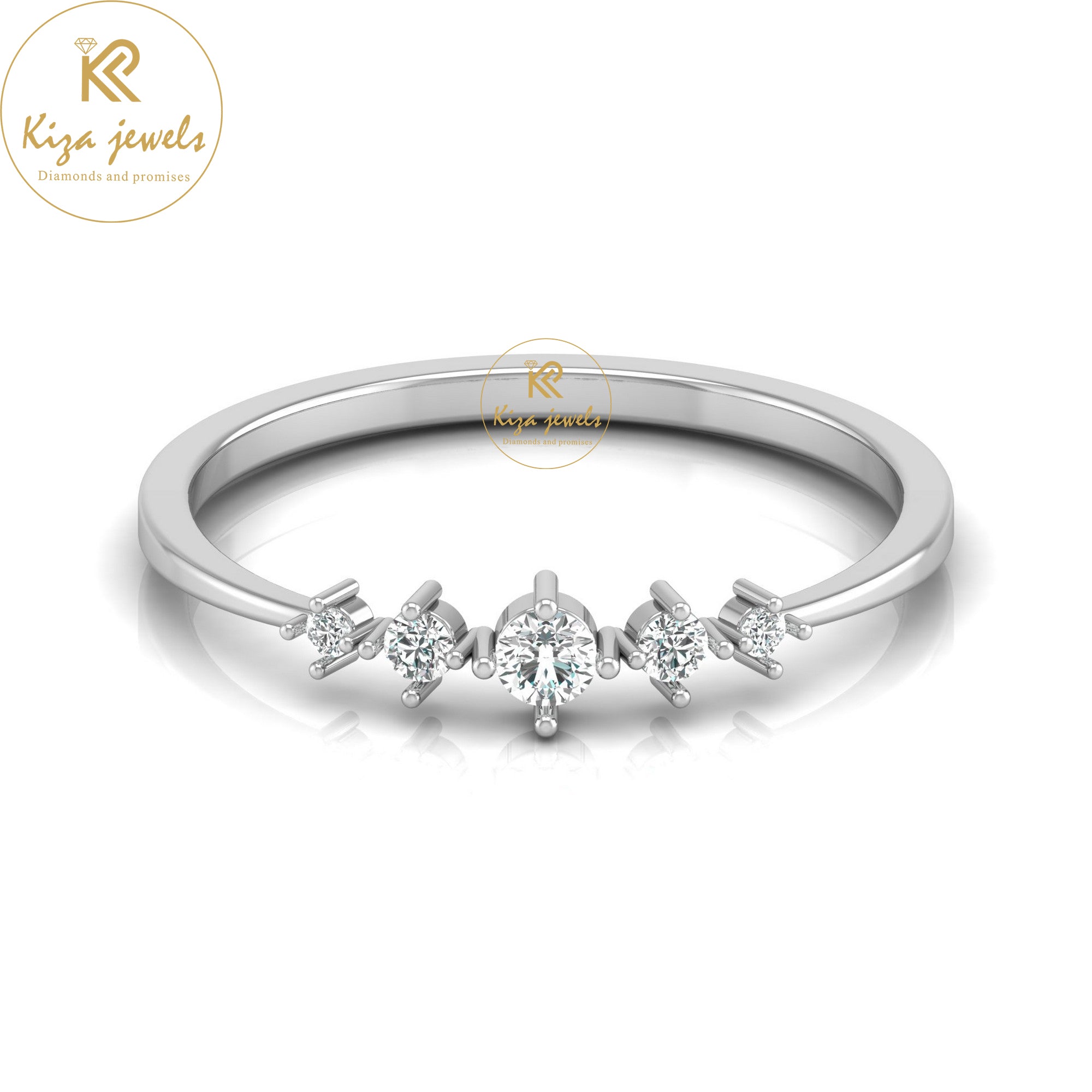 0.12 TDW Round Cut Minimalist Diamond Ring