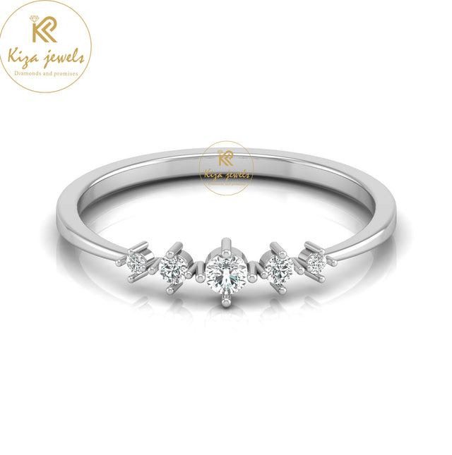 0.12 TDW Round Cut Minimalist Diamond Ring