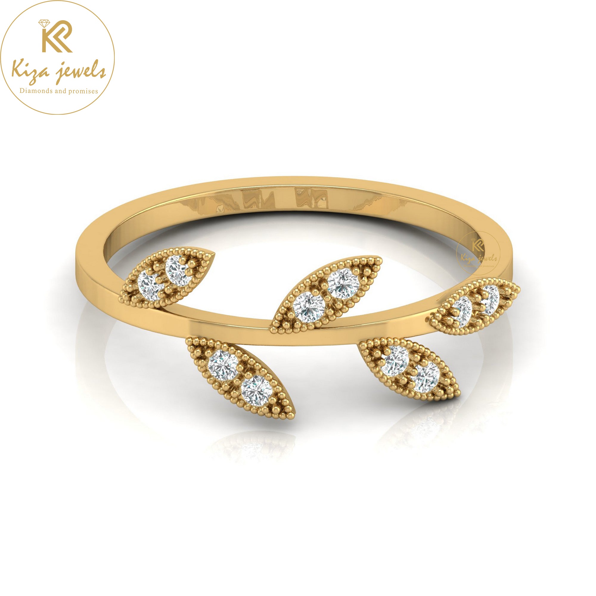 0.13 TDW Round Cut Minimalist Diamond Ring